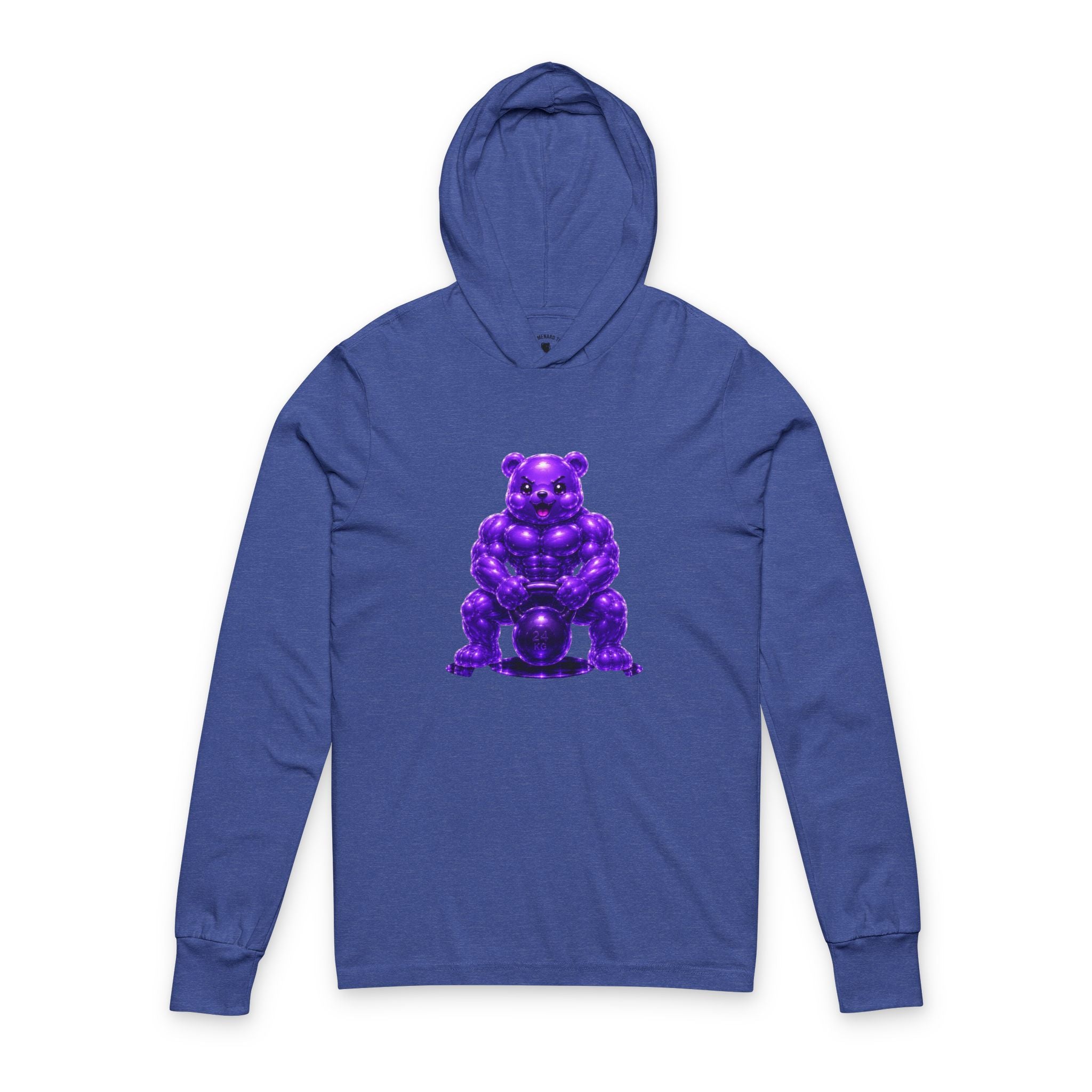 Lifting up the Kettlebell, Violet Oozy Buff Bear Gym Special- Adult Work Out Sweatshirt