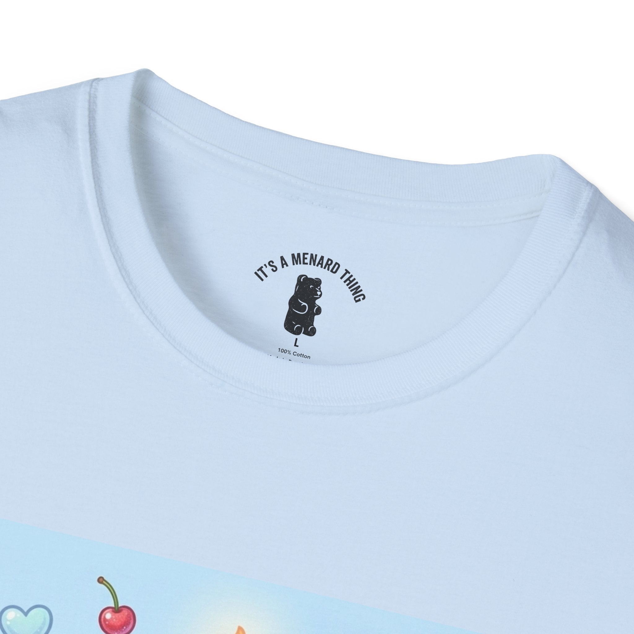 Cute Angel Food Cake, White Gooey Gummy Bear — Kawaii Graphic Tee