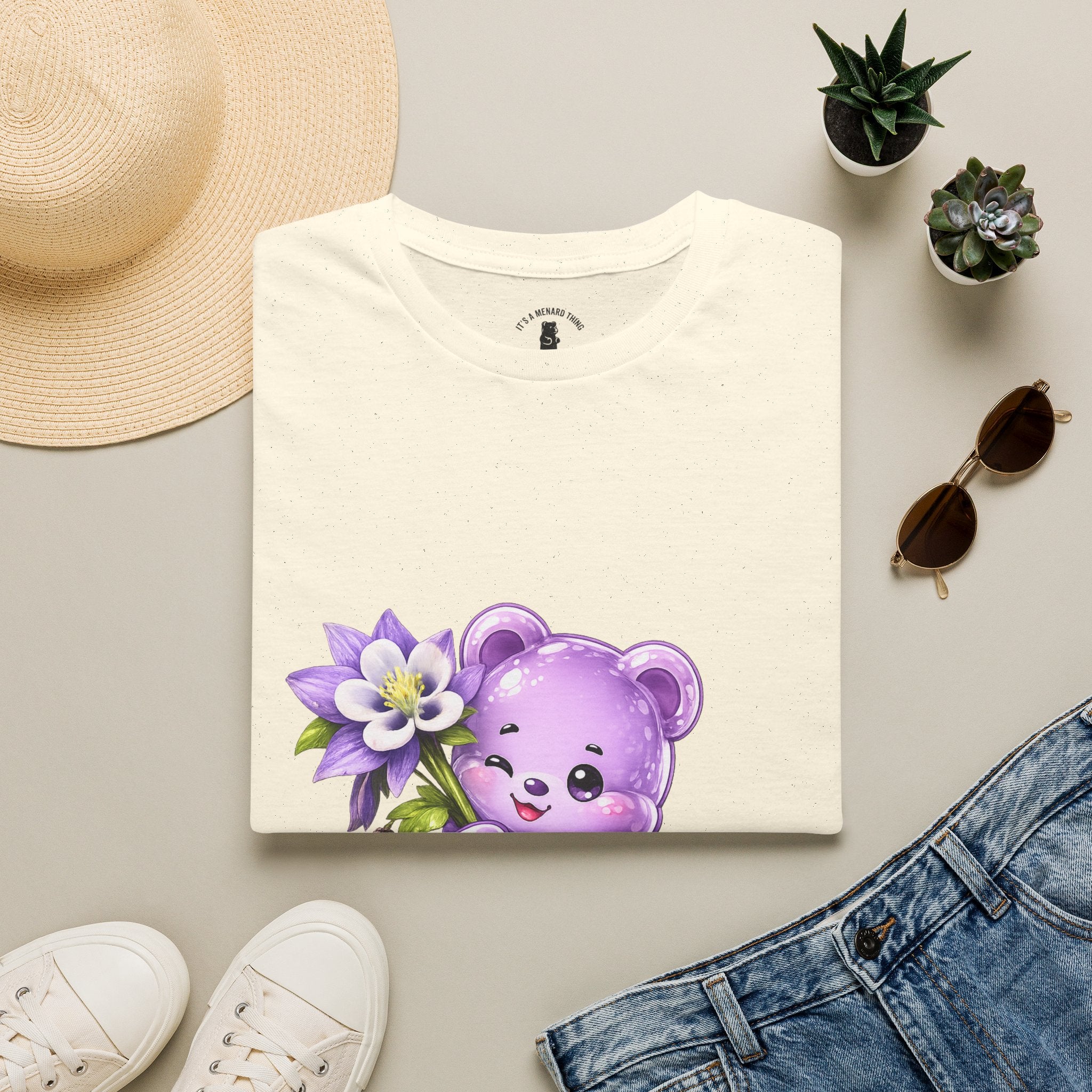 Pretty Purple Flower, Special Oozy Bear Gummy- Graphic Shirt
