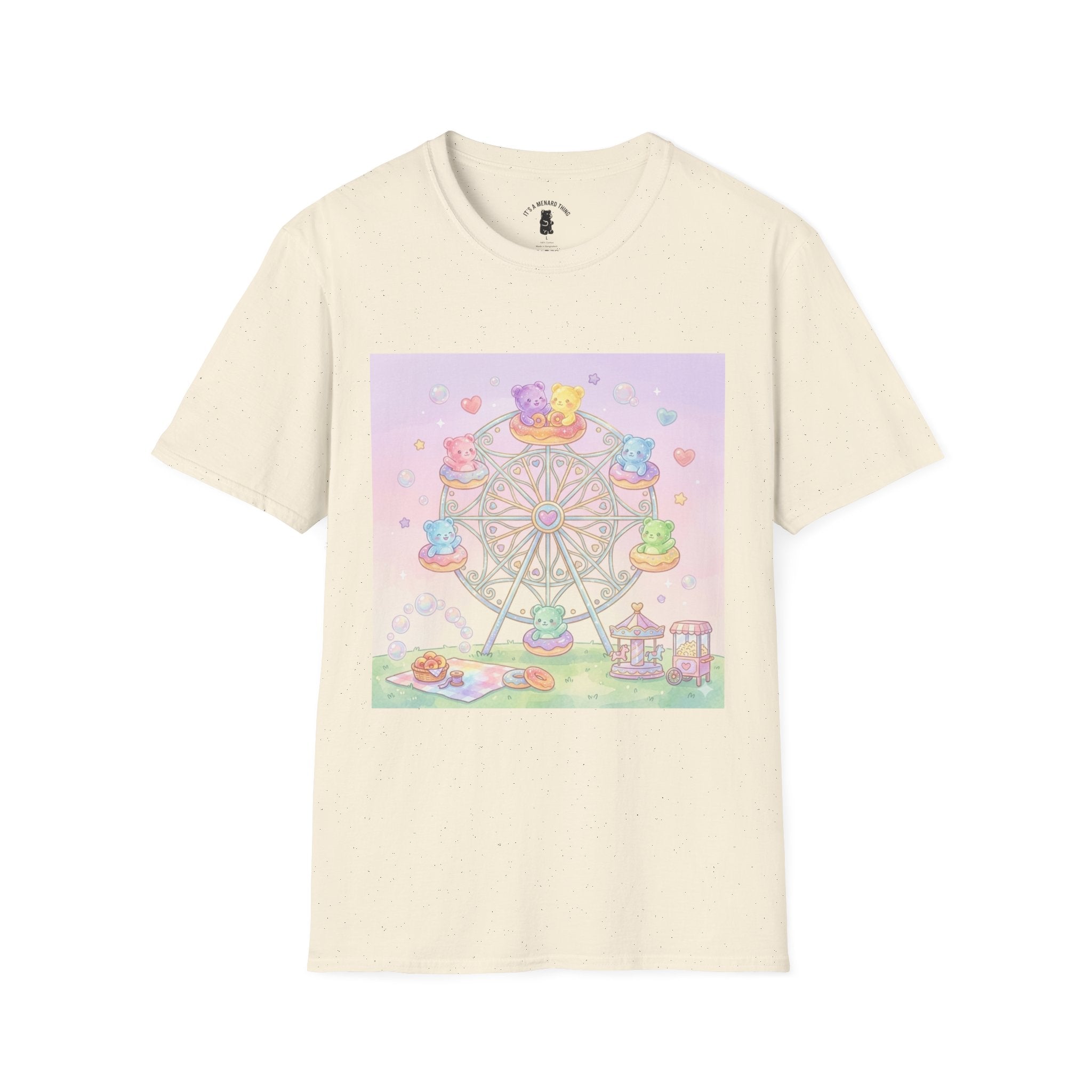 Carnival, Riding the Ferris Wheel with Gooey Gummy Friends T-Shirt — Cute Graphic Tee