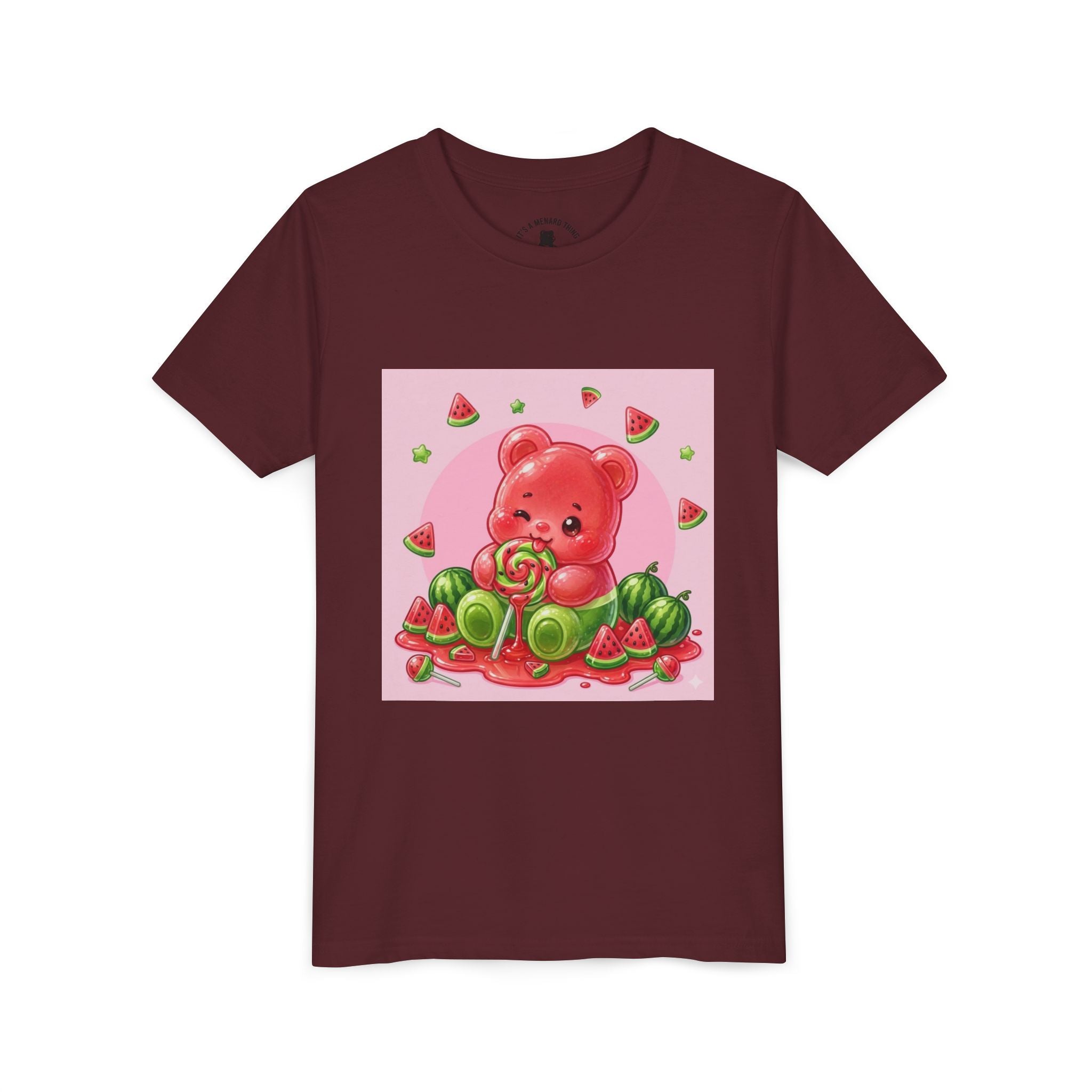 Watermelon Swirl Lollipop Gooey Gummy Bear- Youth Shirt