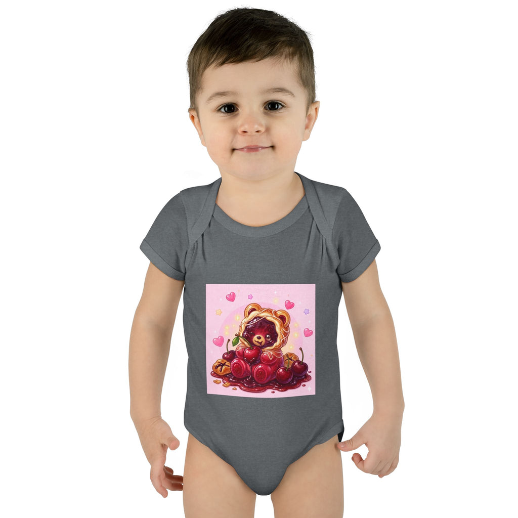 Cherry Danish Gooey Gummy Bear in Puff PJs (Infant Rib Onesie)