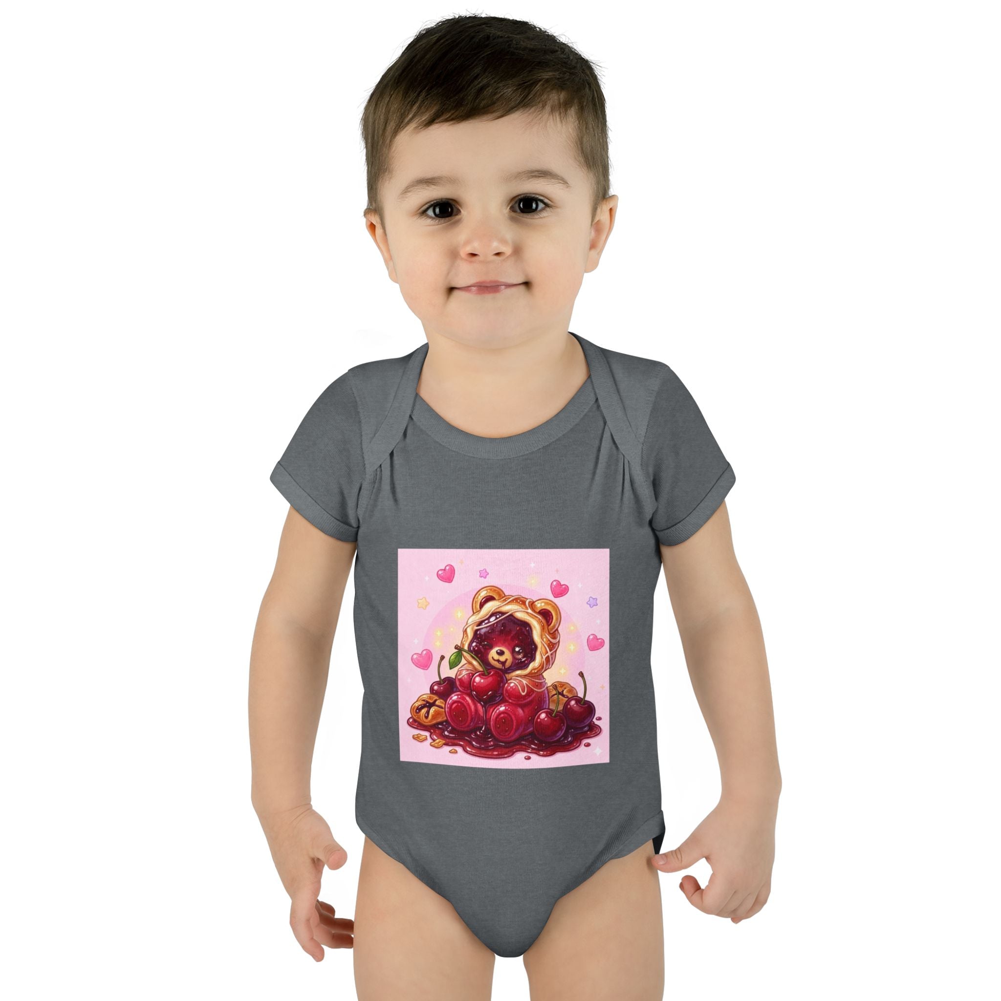 Cherry Danish Gooey Gummy Bear in Puff PJs (Infant Rib Onesie)