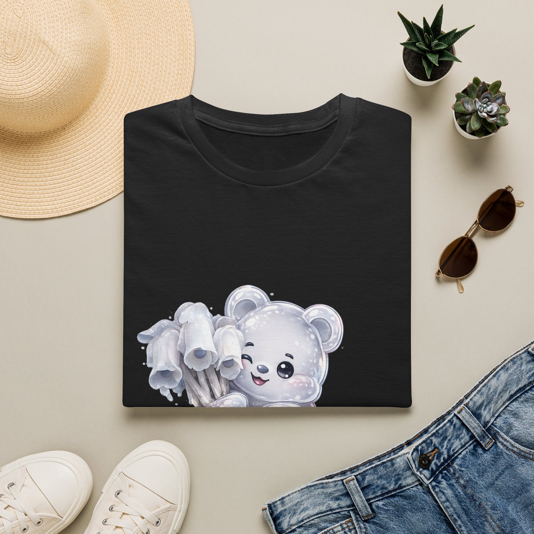 Special Ghost Pipe Mushroom Cluster, White Oozy Bear Gummy Friend- Graphic Shirt