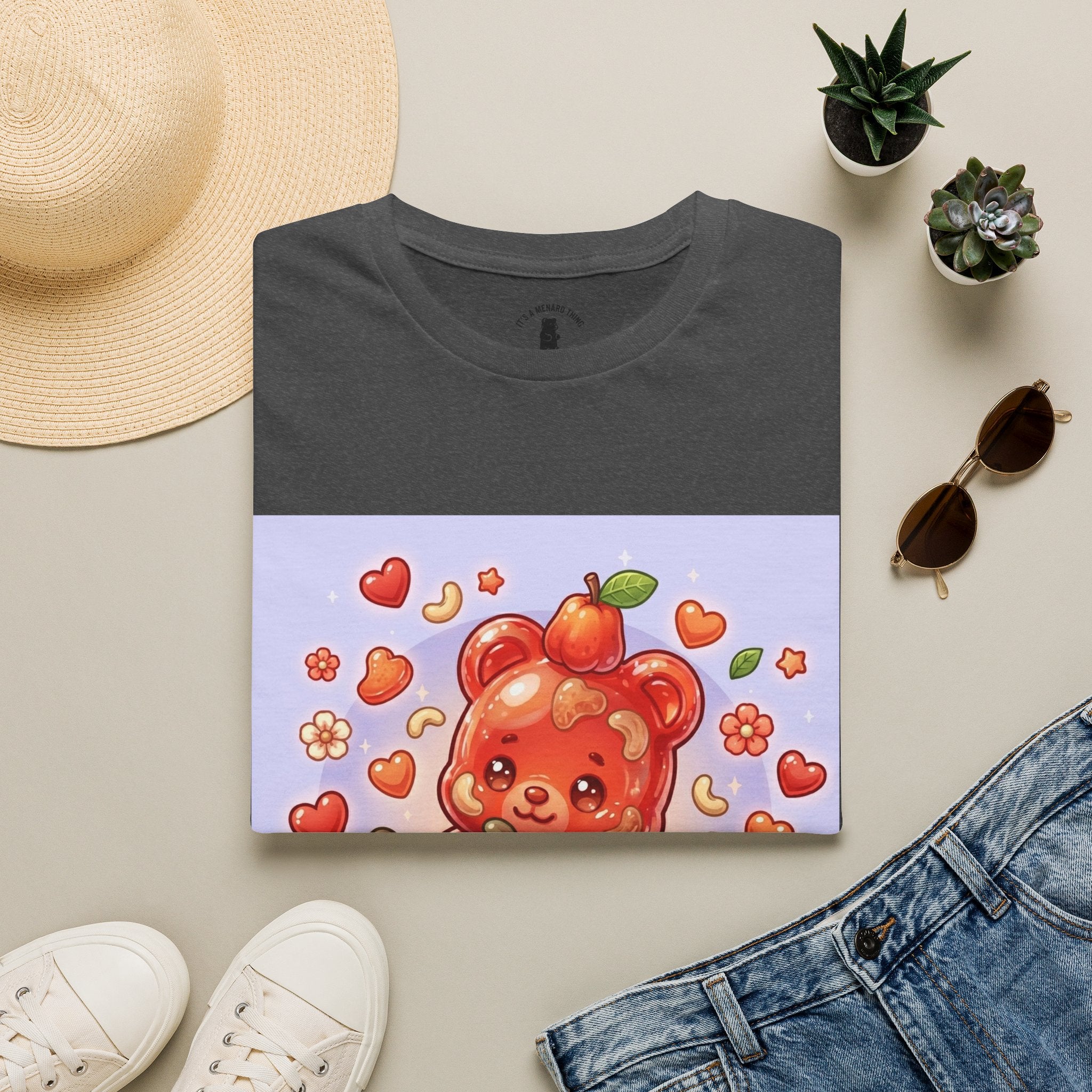 Scrumptious Cashew Apple, Oozy Gummy Bear Friend — Kawaii Graphic Shirt