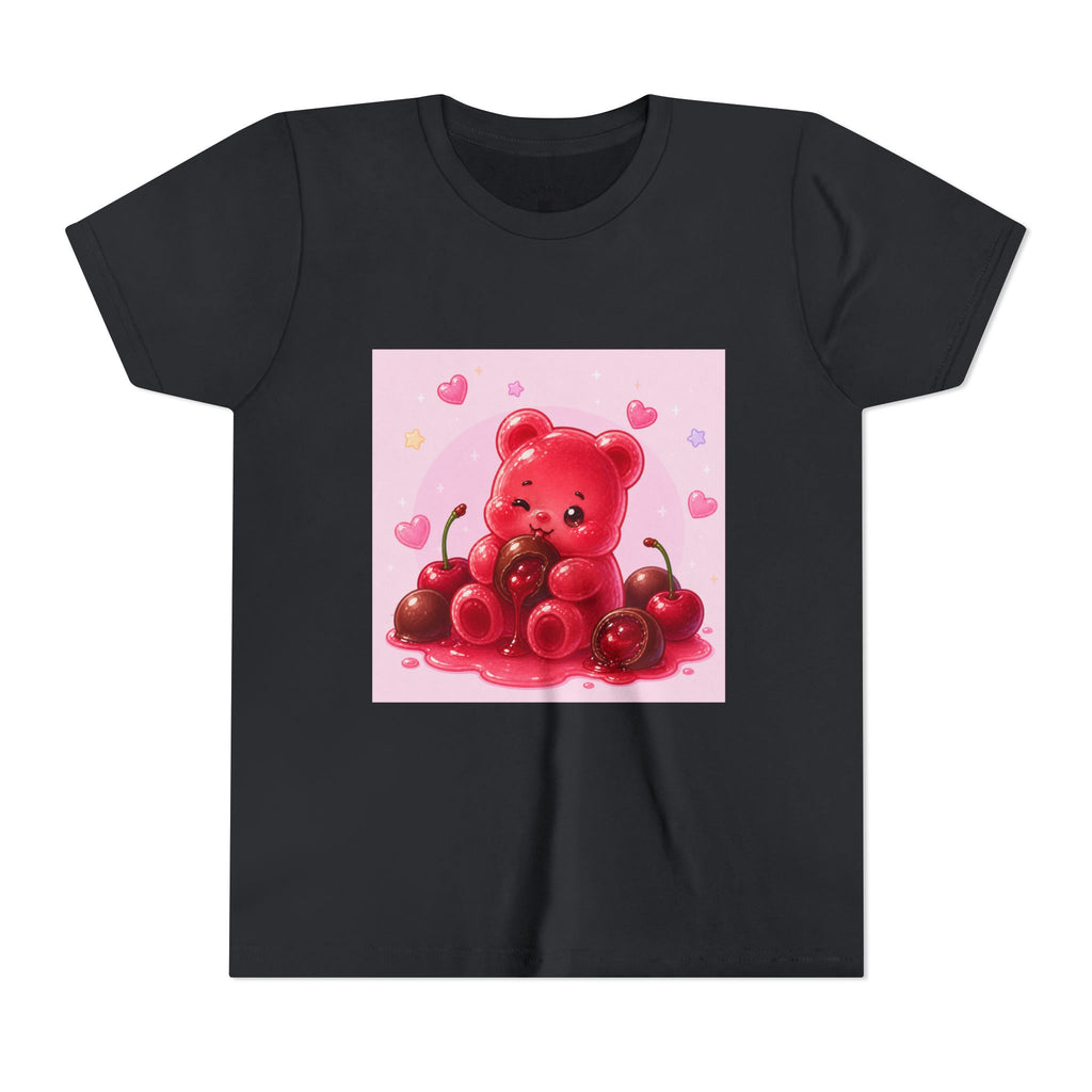 Red Gooey Gummy Bear with Chocolate & Cherries Youth T‑Shirt