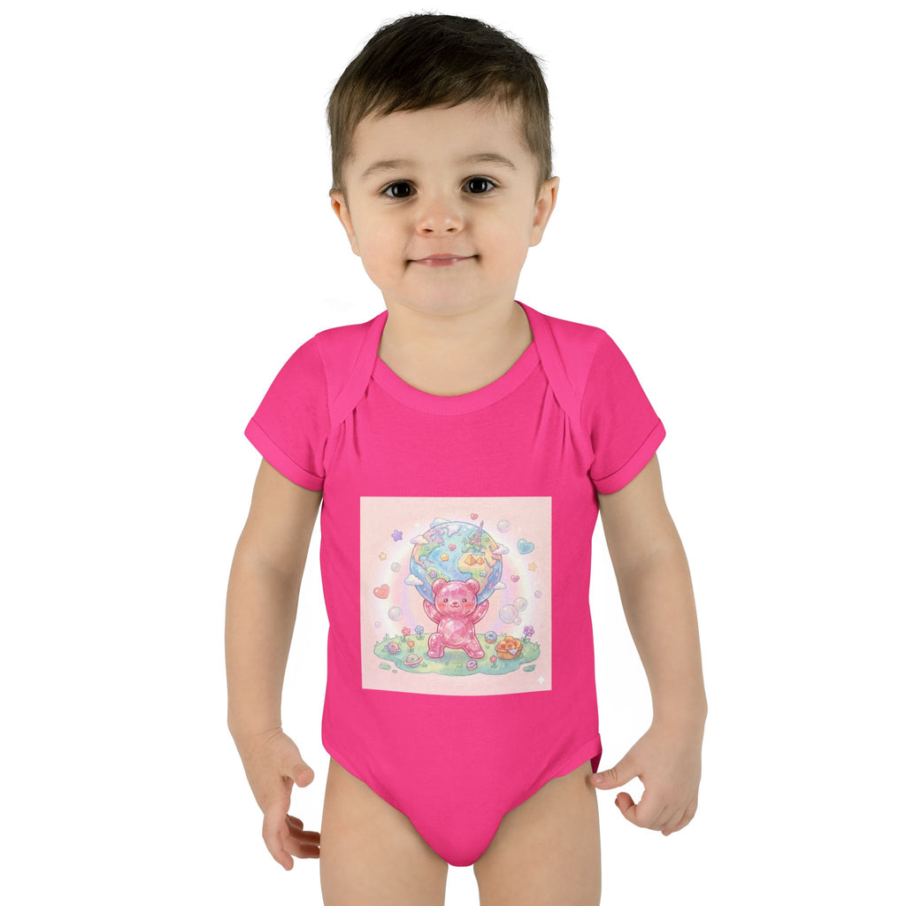 Infant Bodysuit — World Atlas Gummy bear Design
