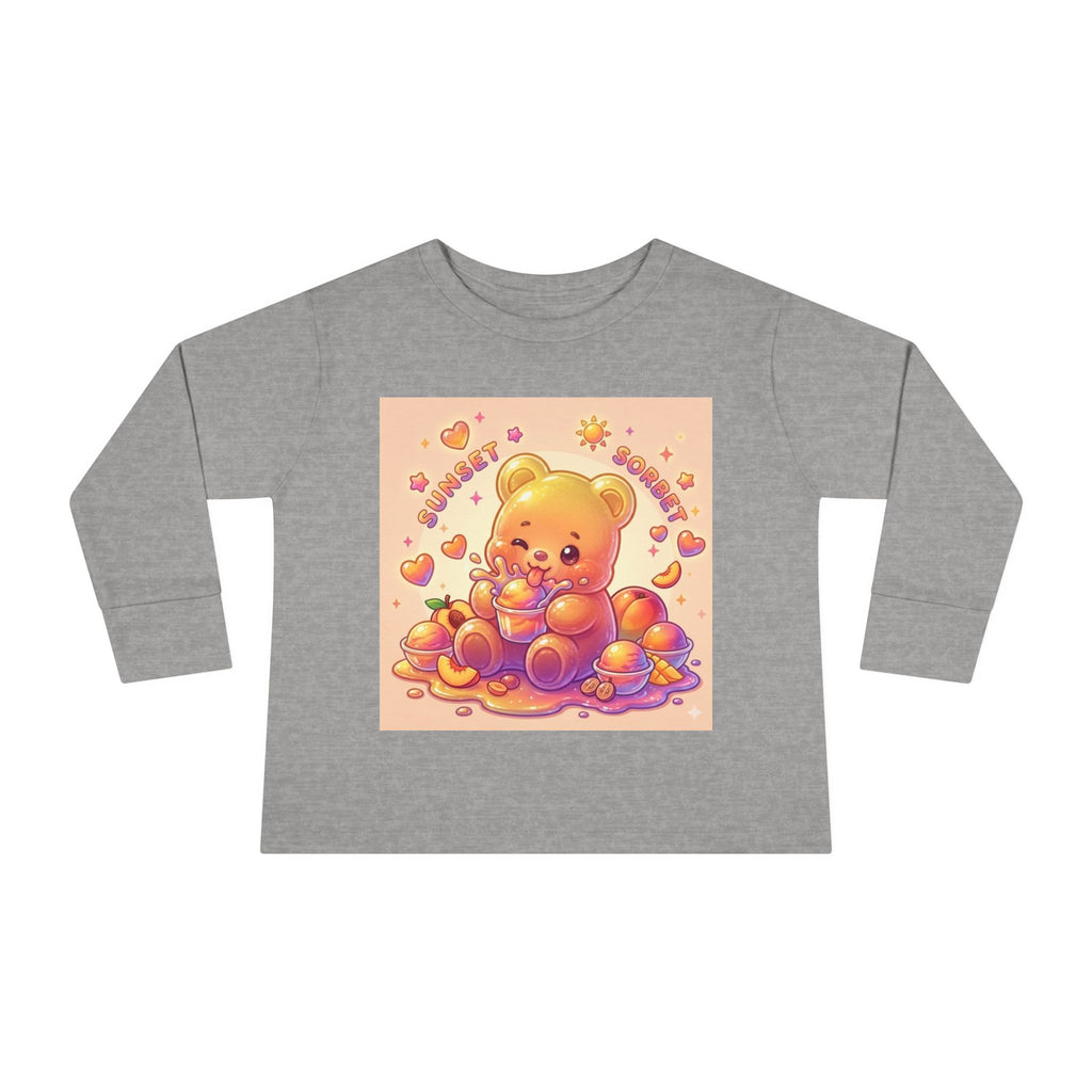 Sweet Peach Sorbet, Oozy Bear Gummy Friend Special- Kids Graphic Long Sleeve Shirt
