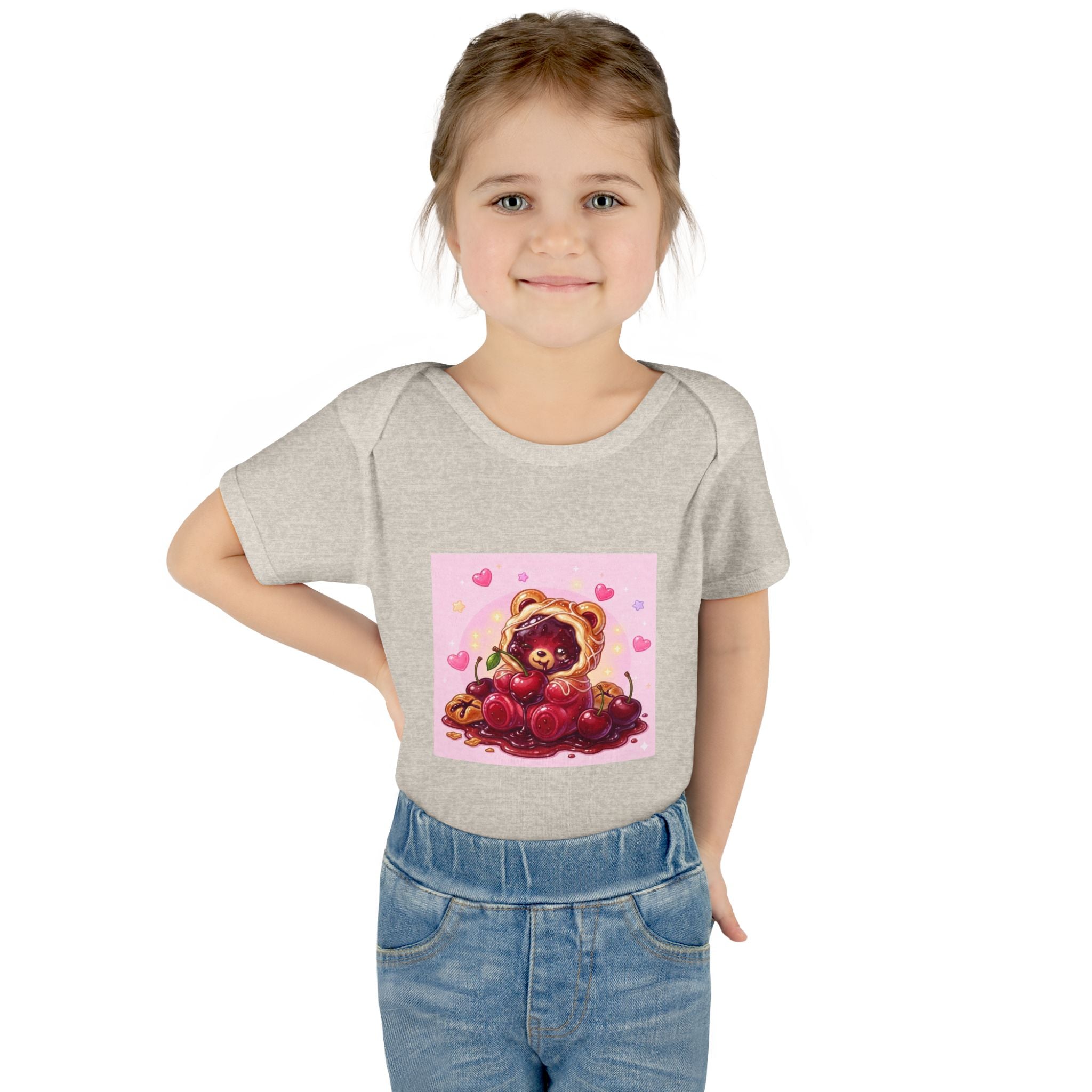 Cherry Danish Gooey Gummy Bear in Puff PJs (Infant Rib Onesie)