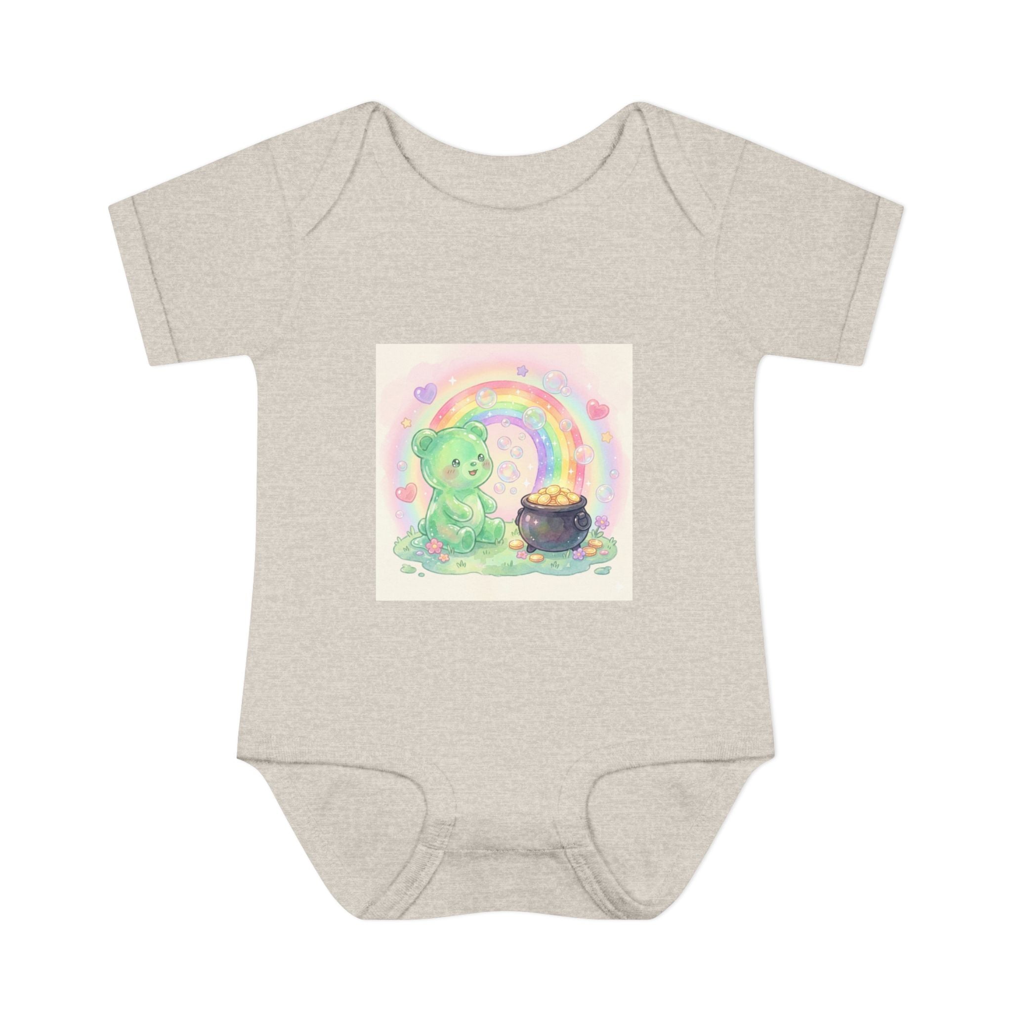 Rainbow Gooey Gummy Bear Found Inner Treasure – Cute St. Patrick’s Day Luck Baby Onesie