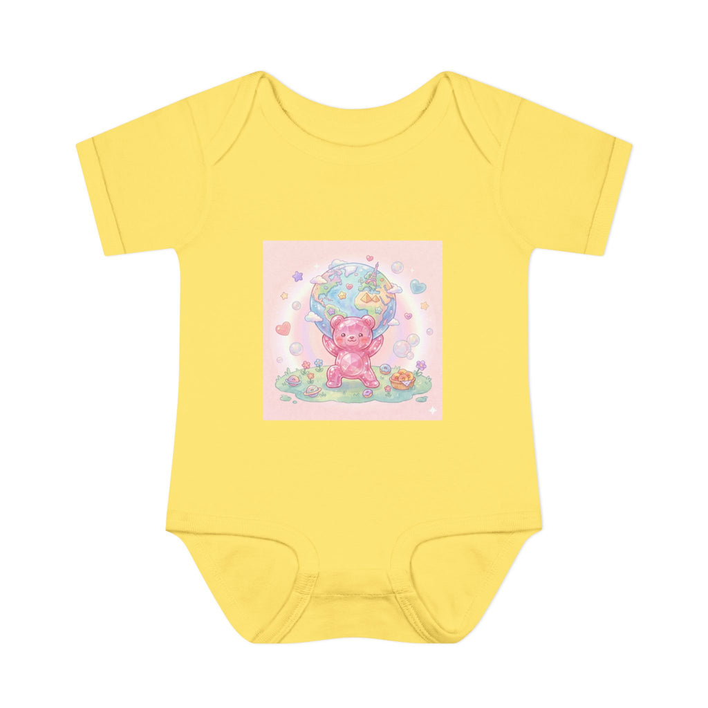 Infant Bodysuit — World Atlas Gummy bear Design
