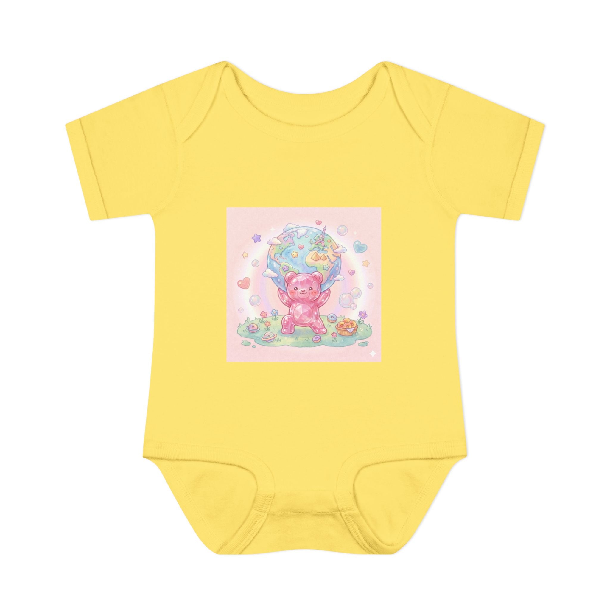 Infant Bodysuit — World Atlas Gummy bear Design