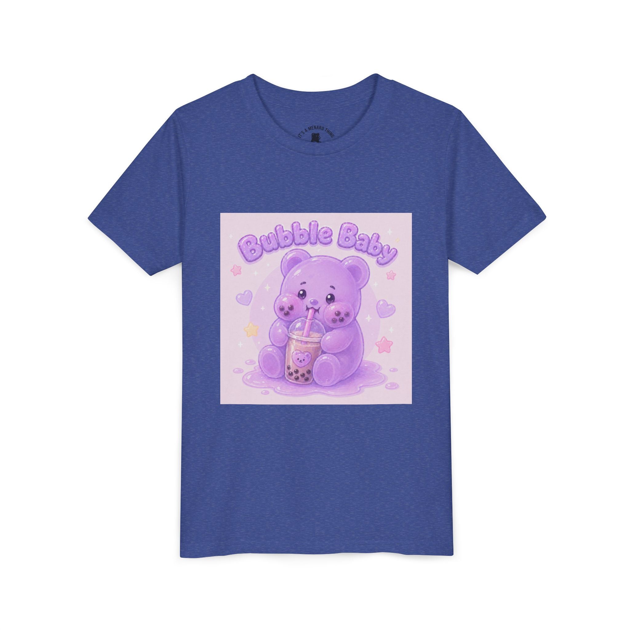 Purple Boba Tea Gooey Gummy Bear with Boba Milk Tea Kids Shirt