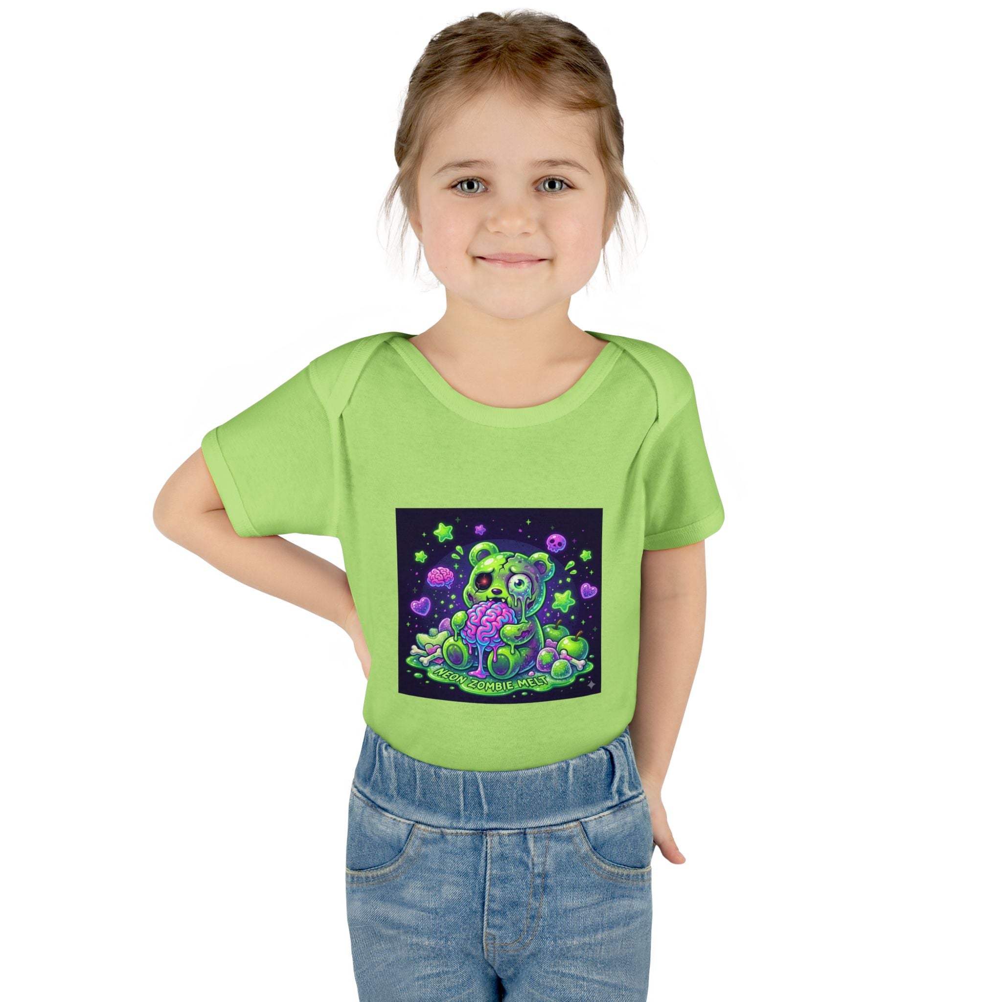 Baby Bodysuit — Neon Zombie Halloween Gooey Gummy Bear