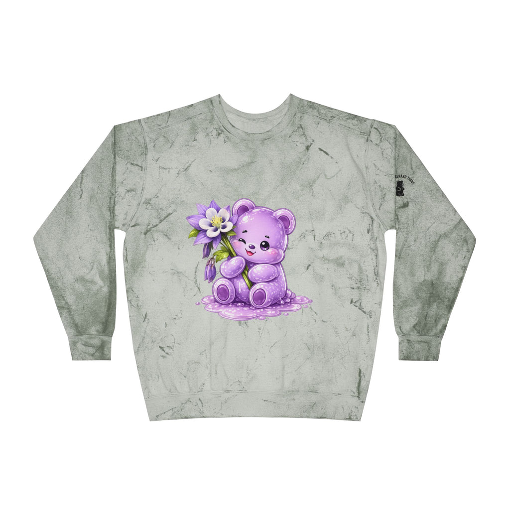 The Colorado Blue Columbine Flower, Purple Special Gooey Gummy-Tie-Dye Graphic Sweatshirt
