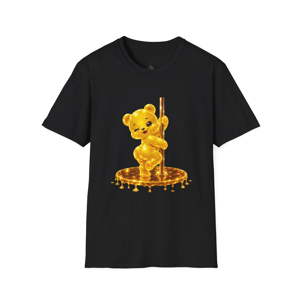 Gold Oozy Bear Gummy Thick Pole Dancer- Graphic Shirt (Adult Only!)