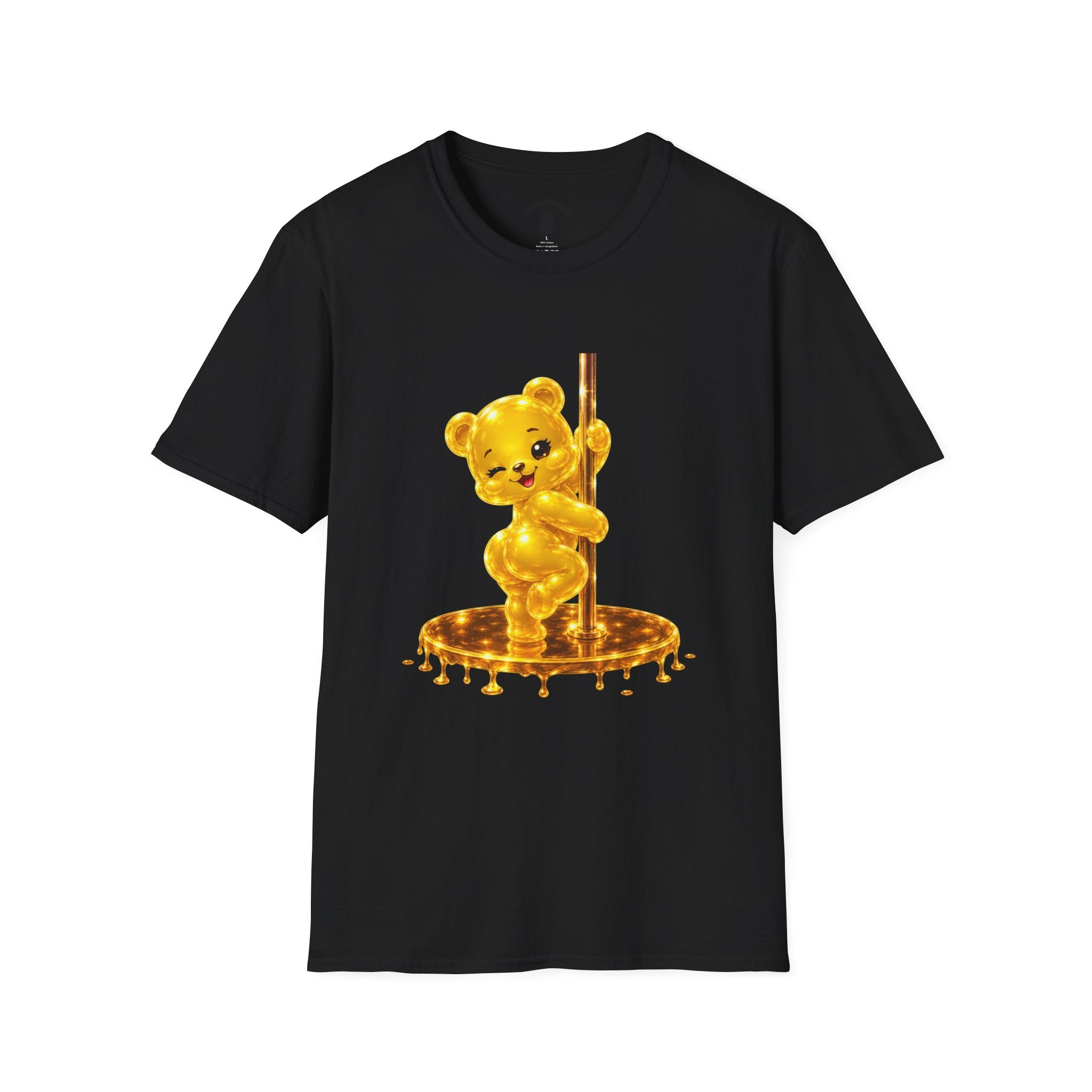 Gold Oozy Bear Gummy Thick Pole Dancer- Graphic Shirt (Adult Only!)