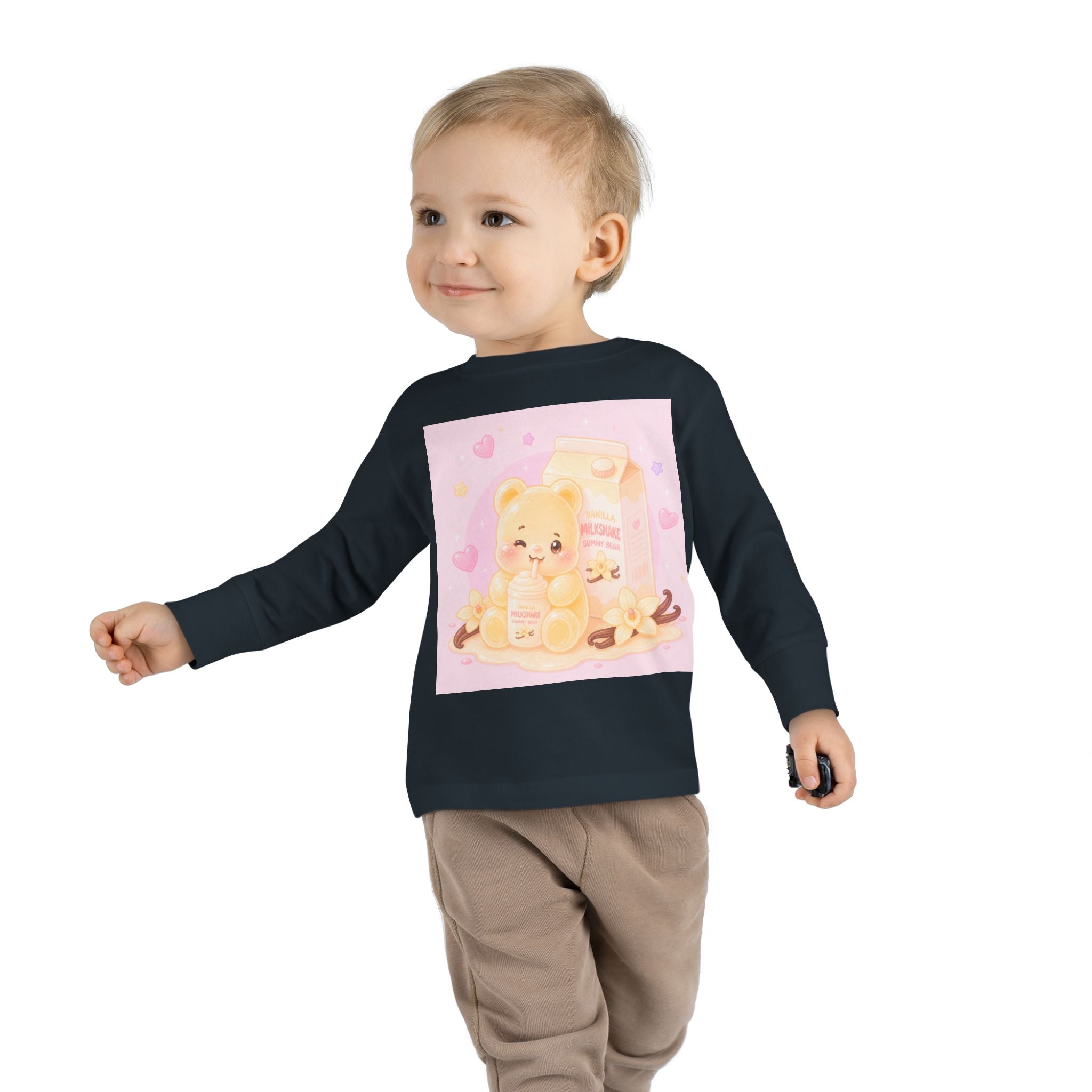 Vanilla Milkshake Oozy Bear Friend- Graphic Long Sleeve Shirt