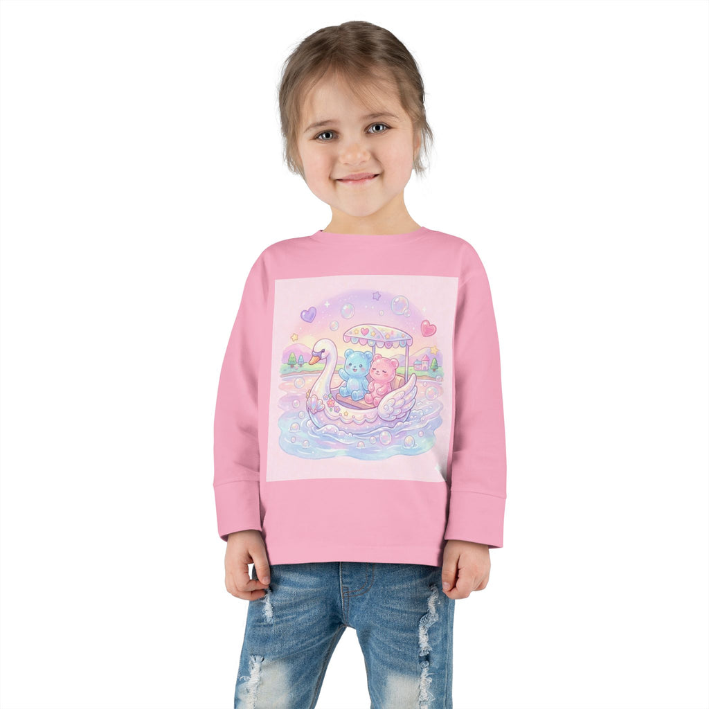 Swan Boat Ride, Oozy Bear Duo Friends- Graphic Long Sleeve Shirts