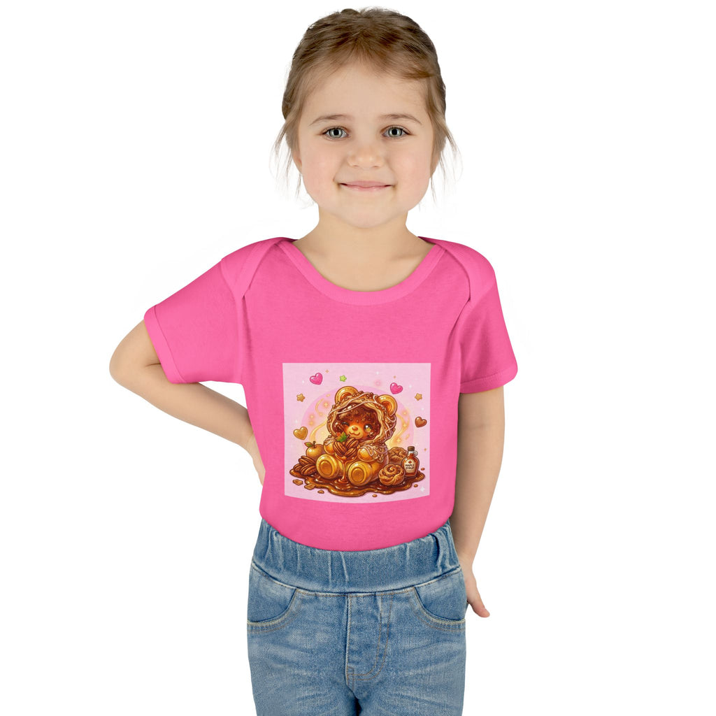 Maple Pecan Danish Gooey Gummy Bear in Puff PJs Baby Onesie