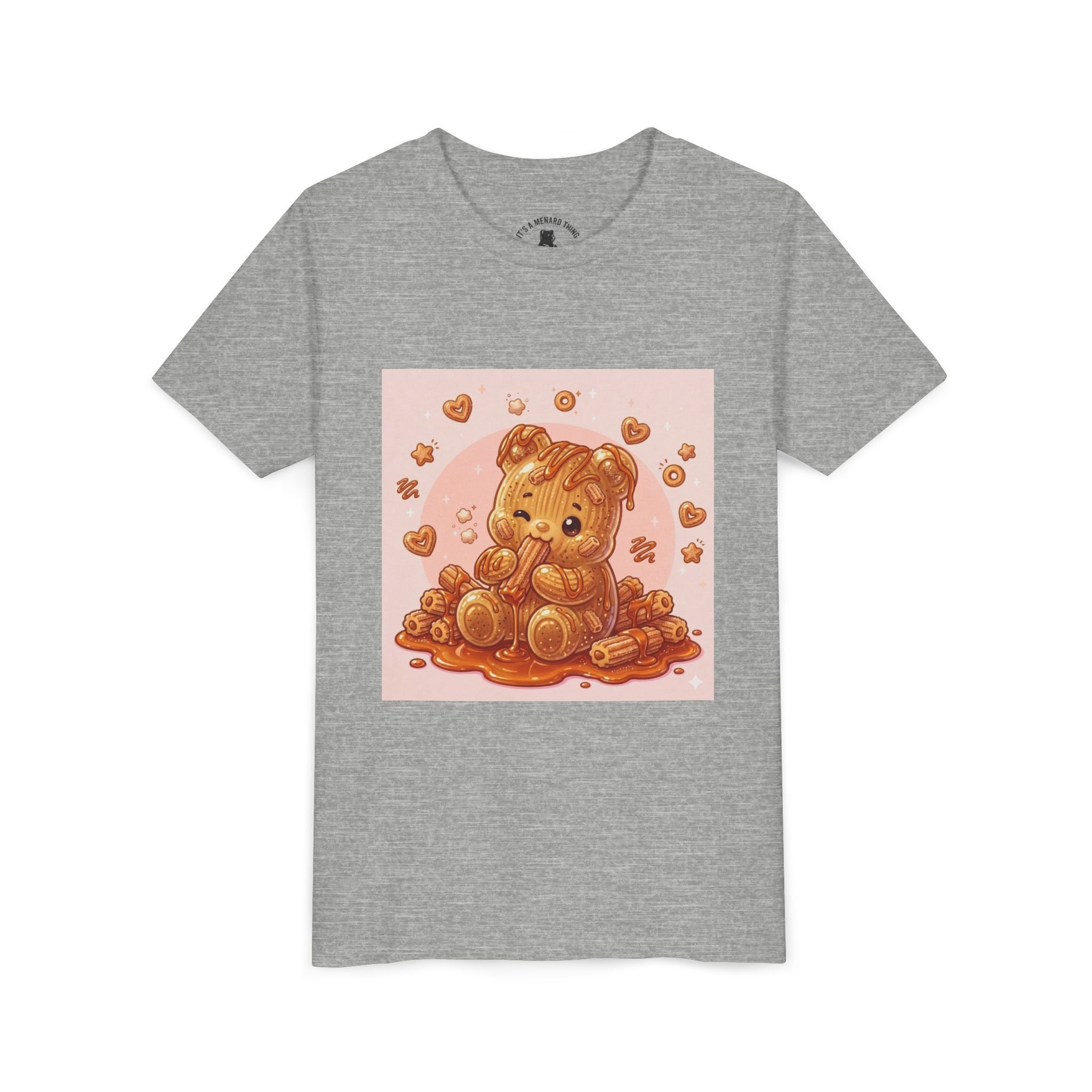 Churro & Dulce de Leche Drizzle Gooey Gummy Bear Graphic Youth T-Shirt
