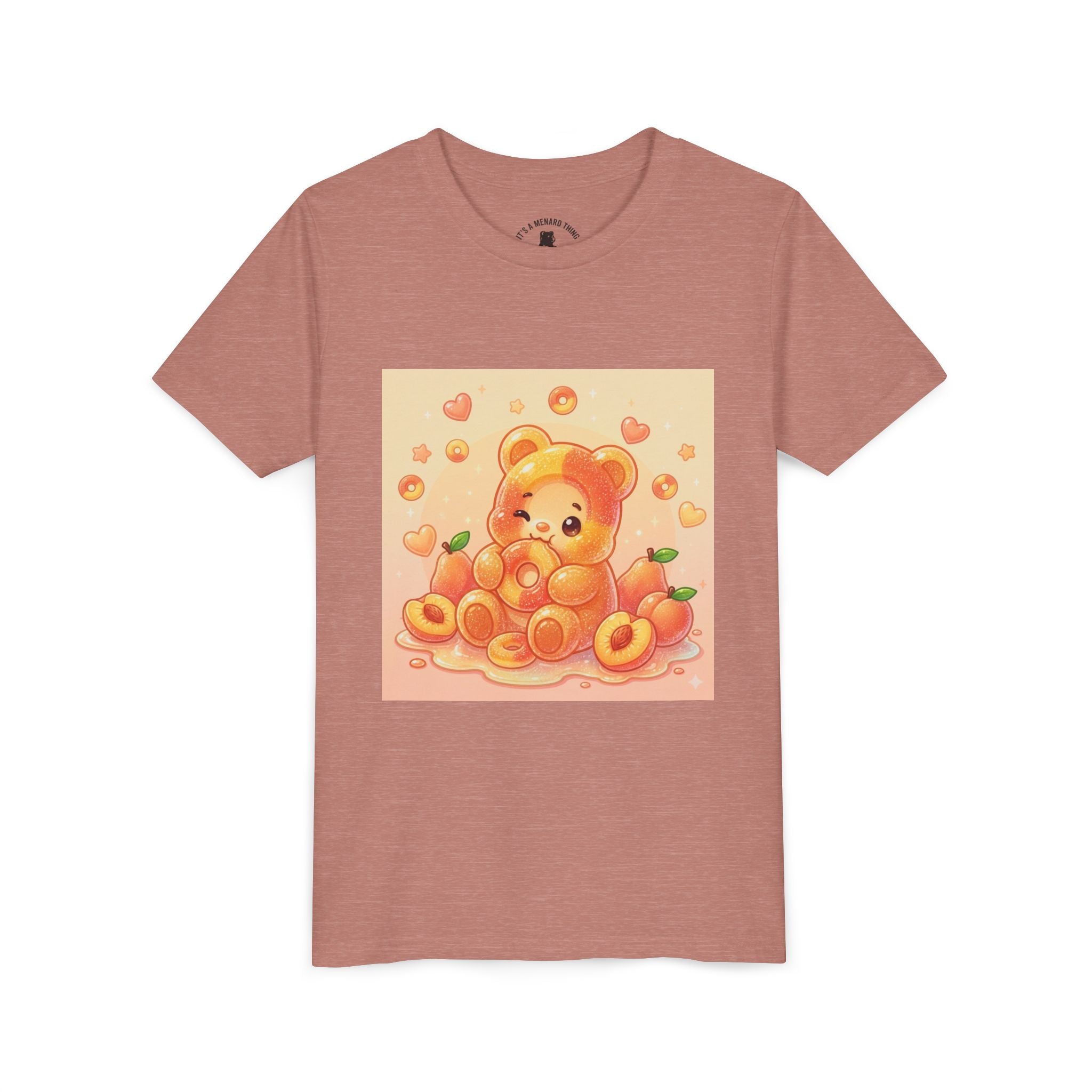 Peach Ring Gooey Gummy Bear Kids Short Sleeve Shirt