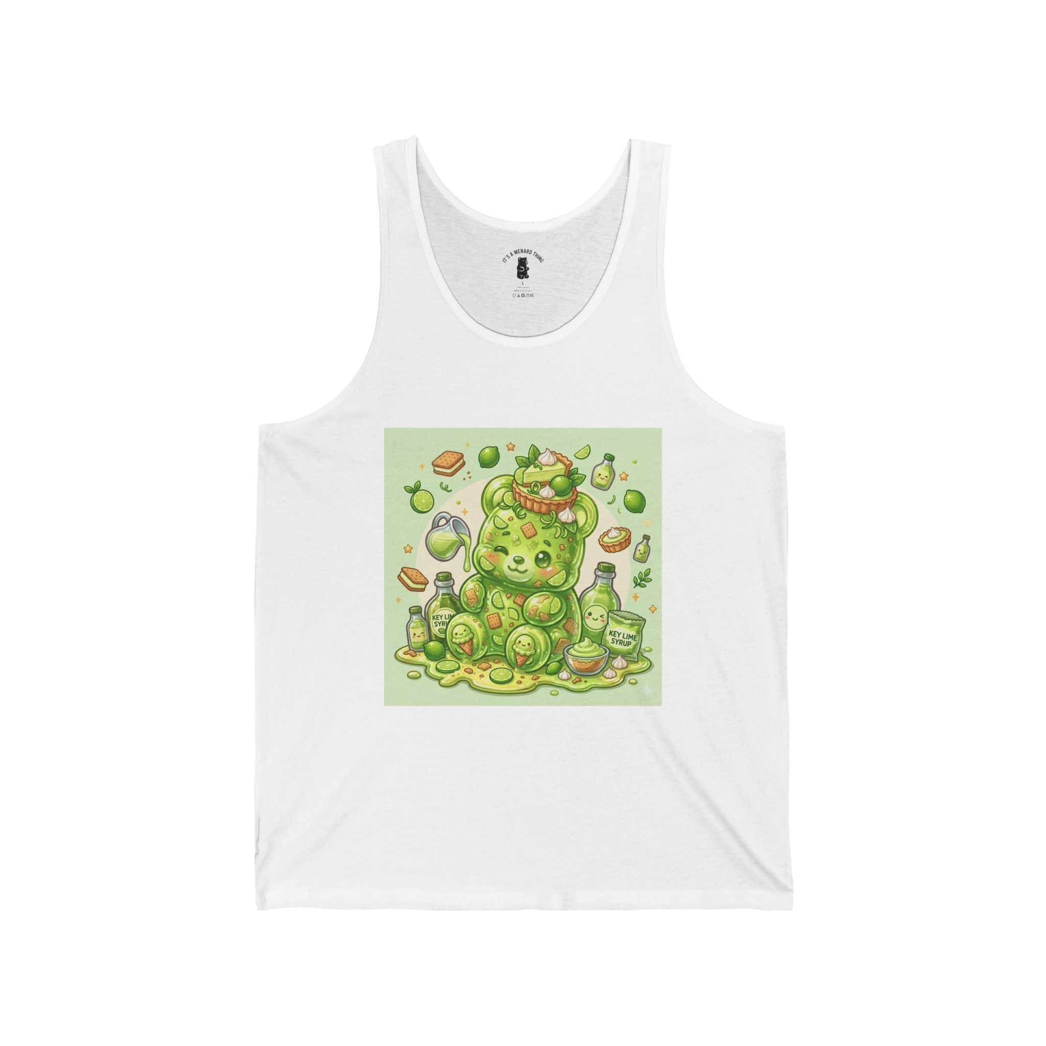 Key Lime Pie & Whipe Cream, Green Gooey Gummy Bear — Kawaii Graphic Tank