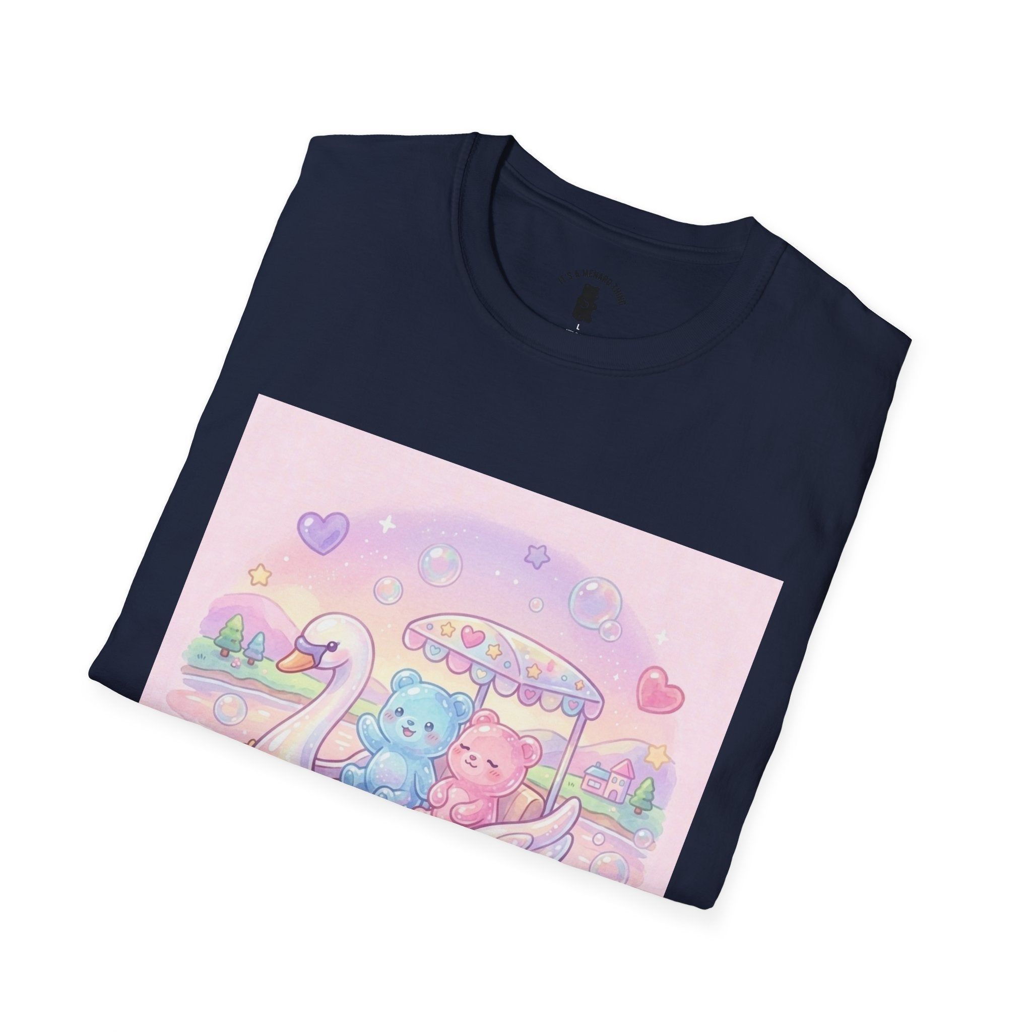 Romantic Swan Boat Ride, Gooey Gummy Friends— Kawaii Graphic T-Shirt