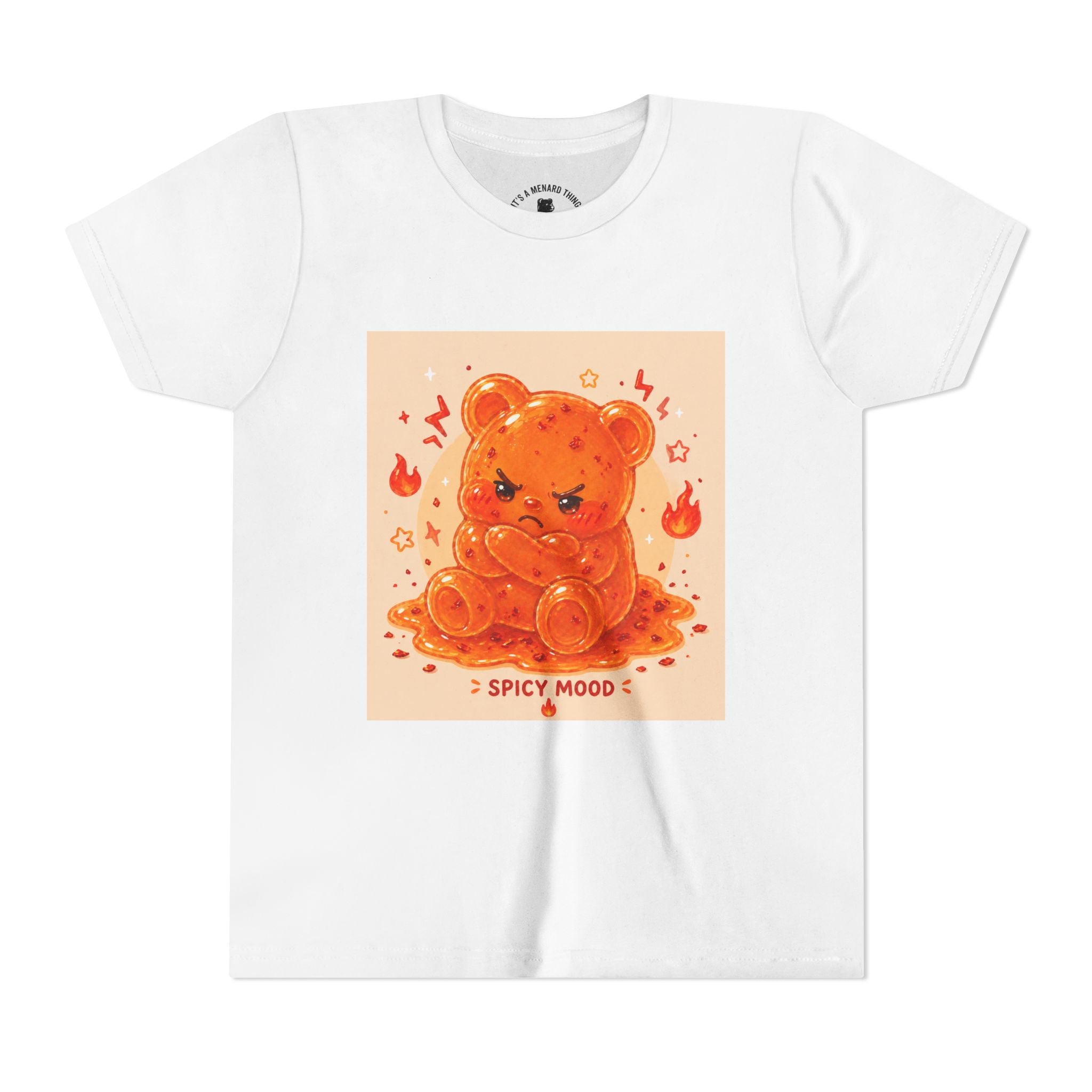 Spicy Mood Tangy Orange Gooey Gummy Bear - Angry Kawaii Bear Graphic