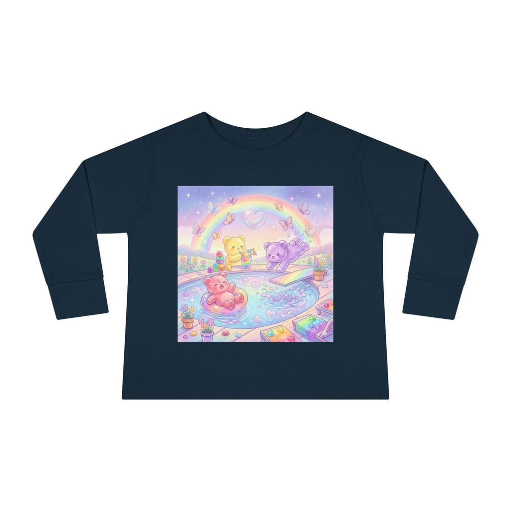 Pool Party, Swim Time Oozy Bear Summer Friends Group- Graphic Long Sleeve Shirt