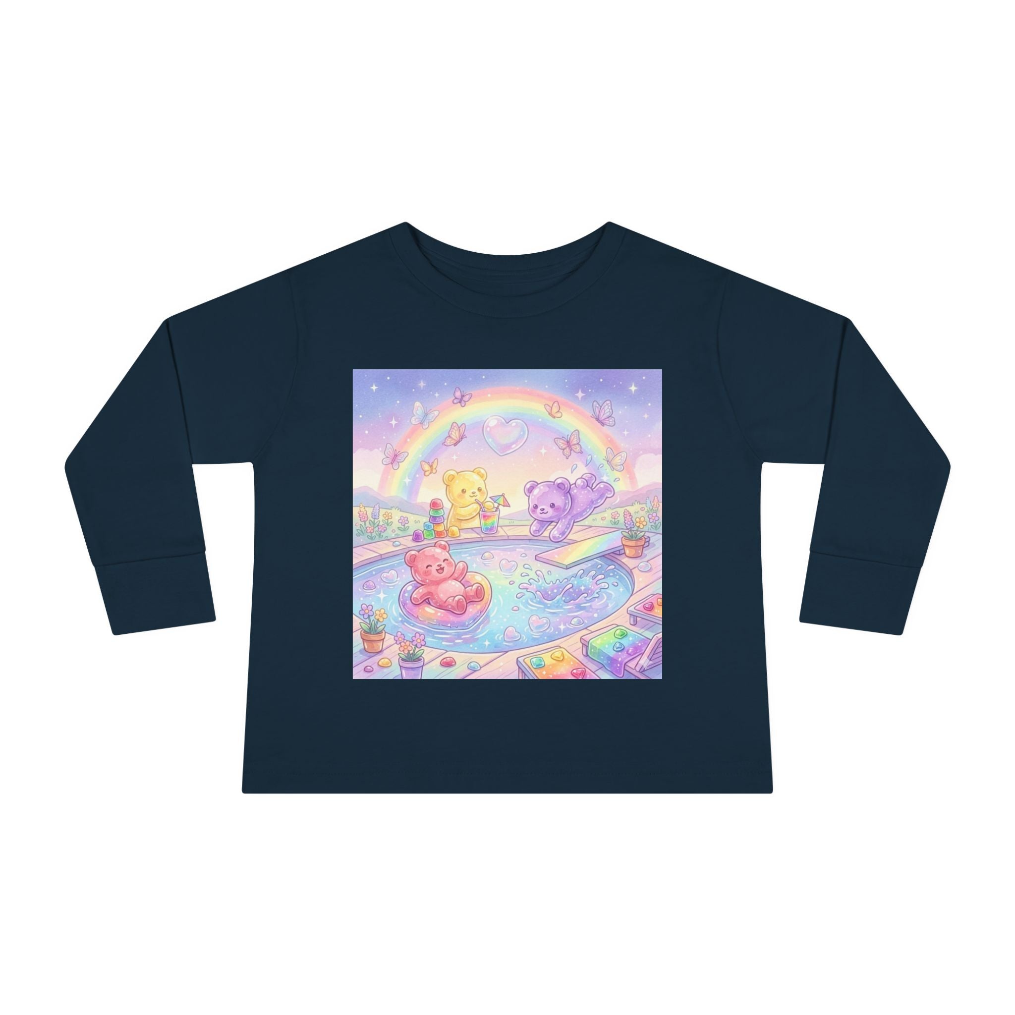 Pool Party, Swim Time Oozy Bear Summer Friends Group- Graphic Long Sleeve Shirt