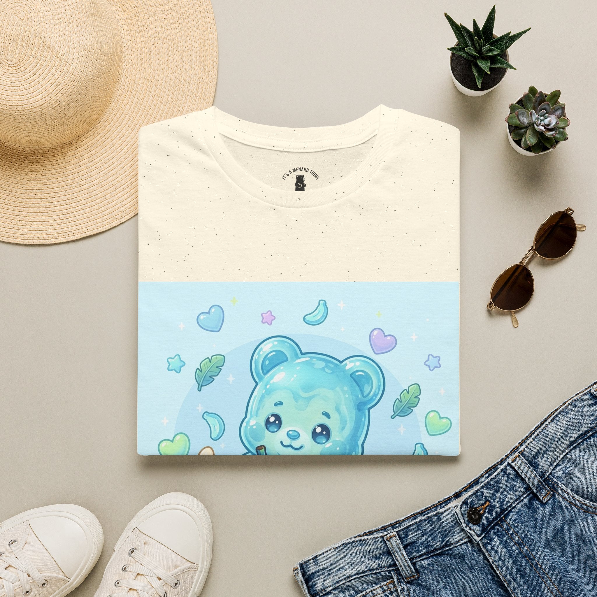 Exotic Blue Java Banana Baby Oozy Bear Friend- Kawaii Graphic Shirt