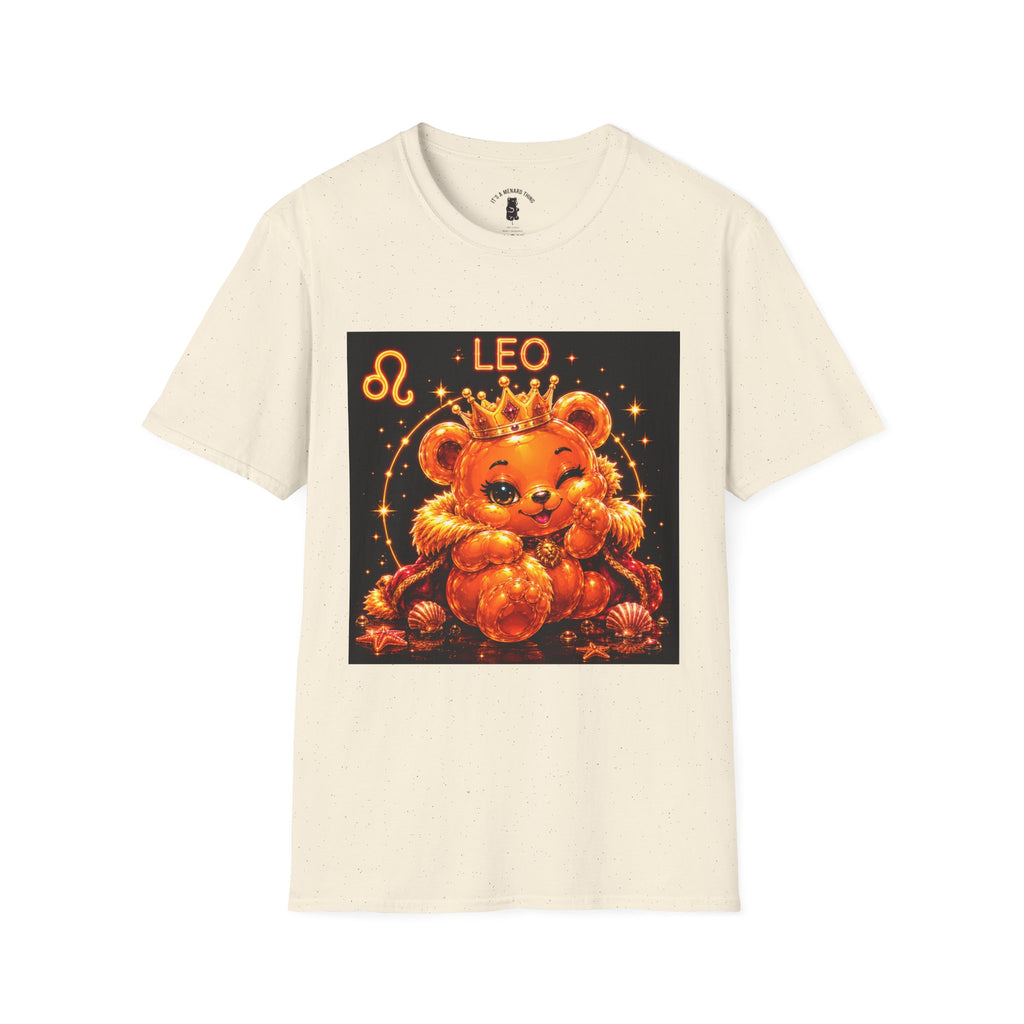 Leo Zodiac Crowned Oozy Bear Friend Astrology- Graphic Shirt