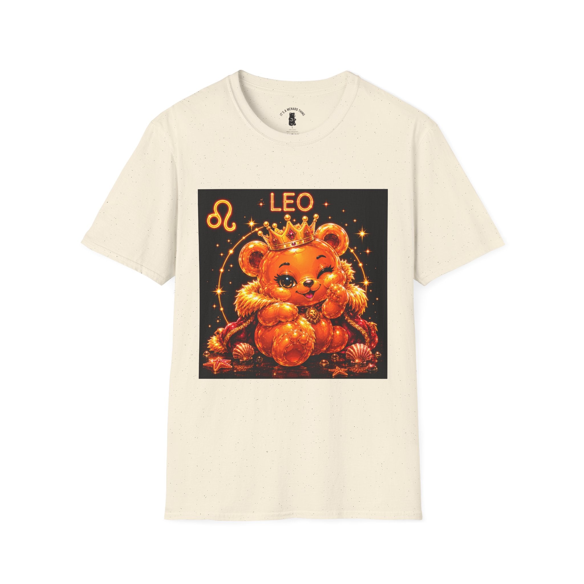 Leo Zodiac Crowned Oozy Bear Friend Astrology- Graphic Shirt