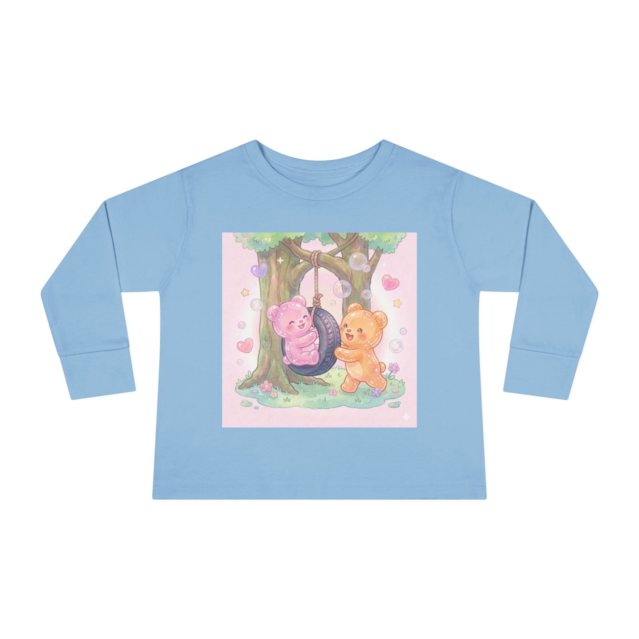 Playing On a Tire Swing, Oozy Bear Gummy Friend Duo- Graphic Long Sleeve Shirt