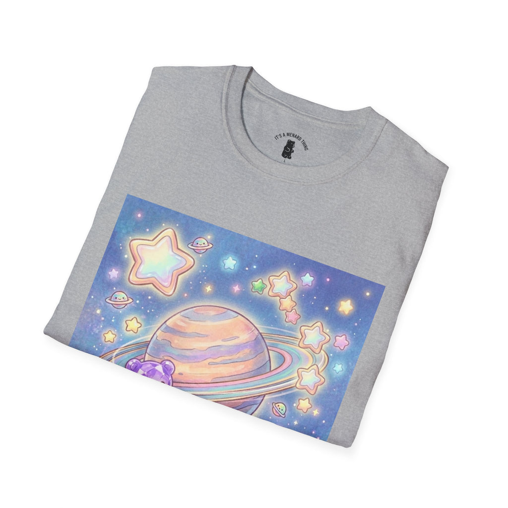Look Upon Saturn, Purple Crystal Gooey Gummy Bear — Kawaii Graphic T-Shirt