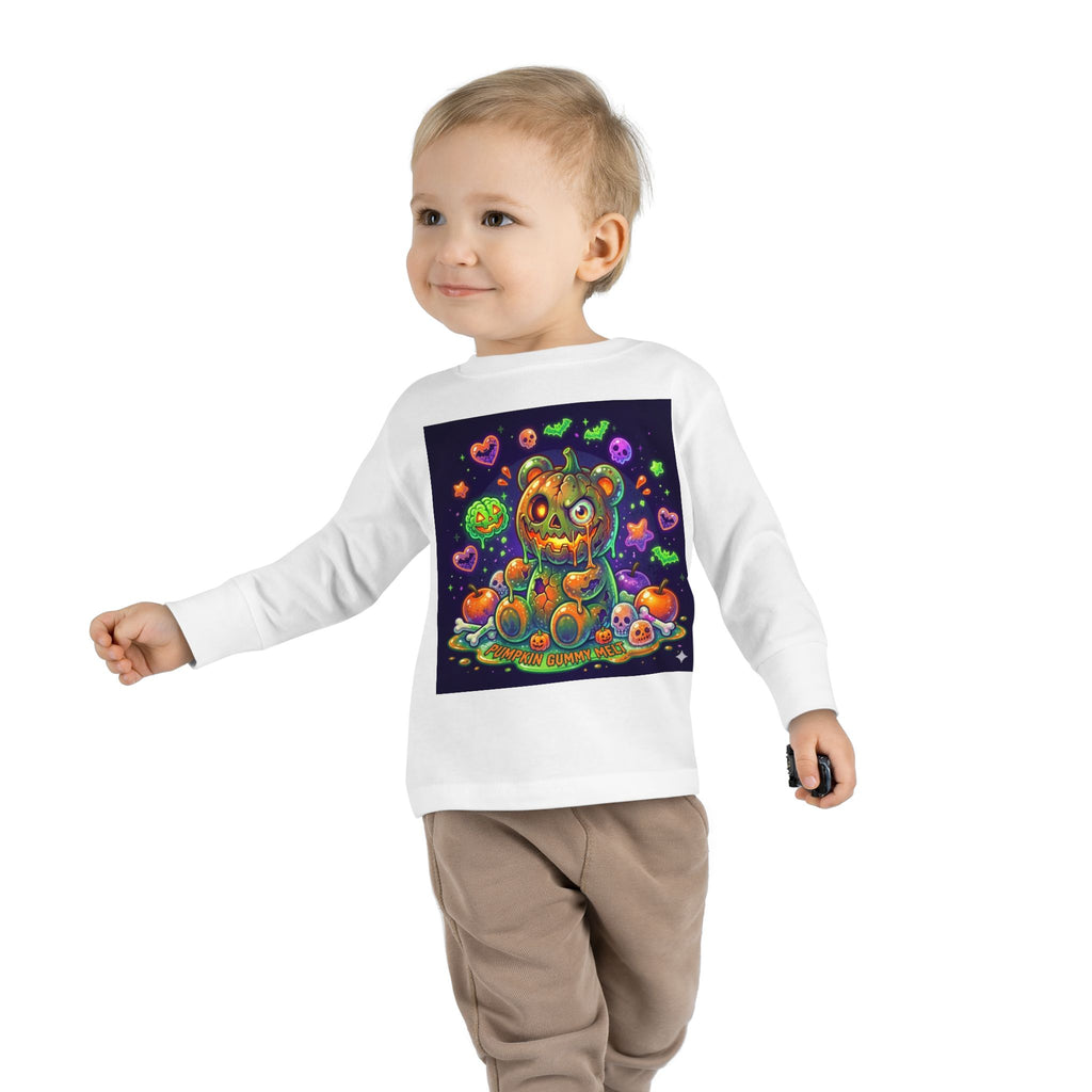 Pumpkin Oozy Bear, Halloween Special- Kids Graphic Long Sleeve Shirt