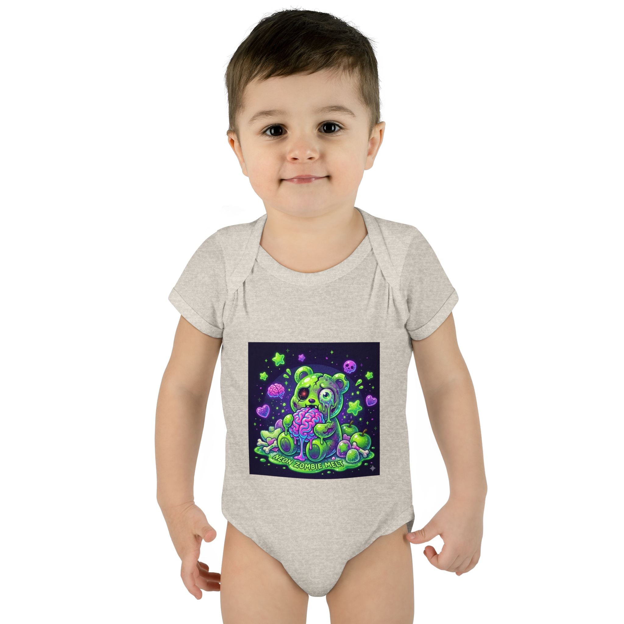 Baby Bodysuit — Neon Zombie Halloween Gooey Gummy Bear