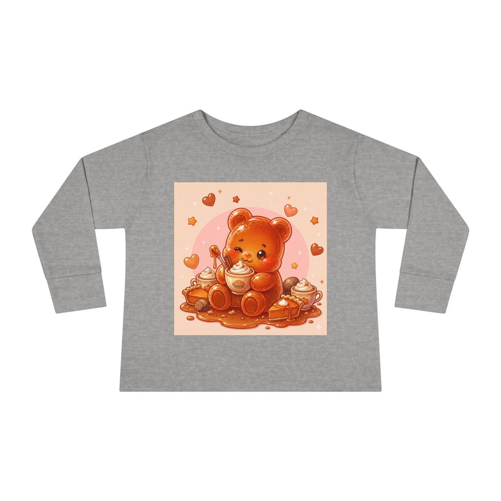 Sweet Pumpkin & Spiced Latte, Oozy Bear Gummy Friend- Kids Graphic Long Sleeve Shirt