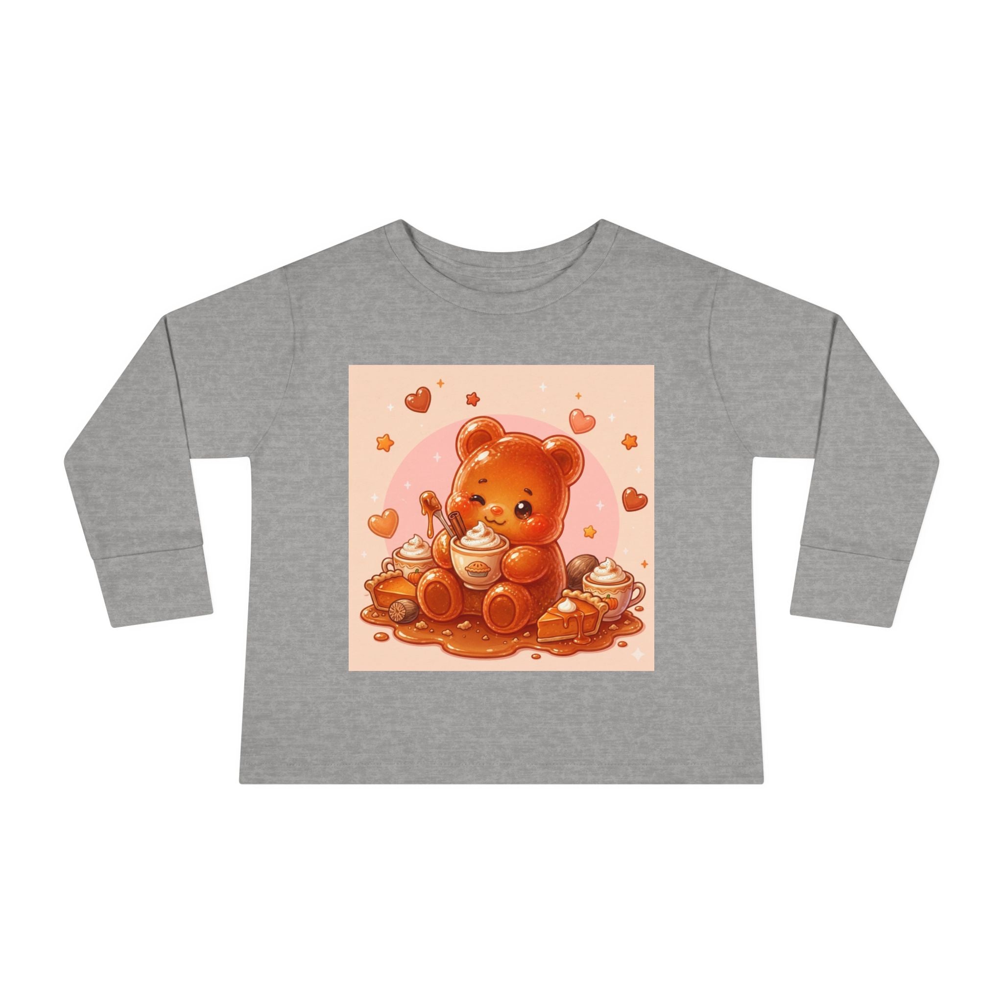 Sweet Pumpkin & Spiced Latte, Oozy Bear Gummy Friend- Kids Graphic Long Sleeve Shirt