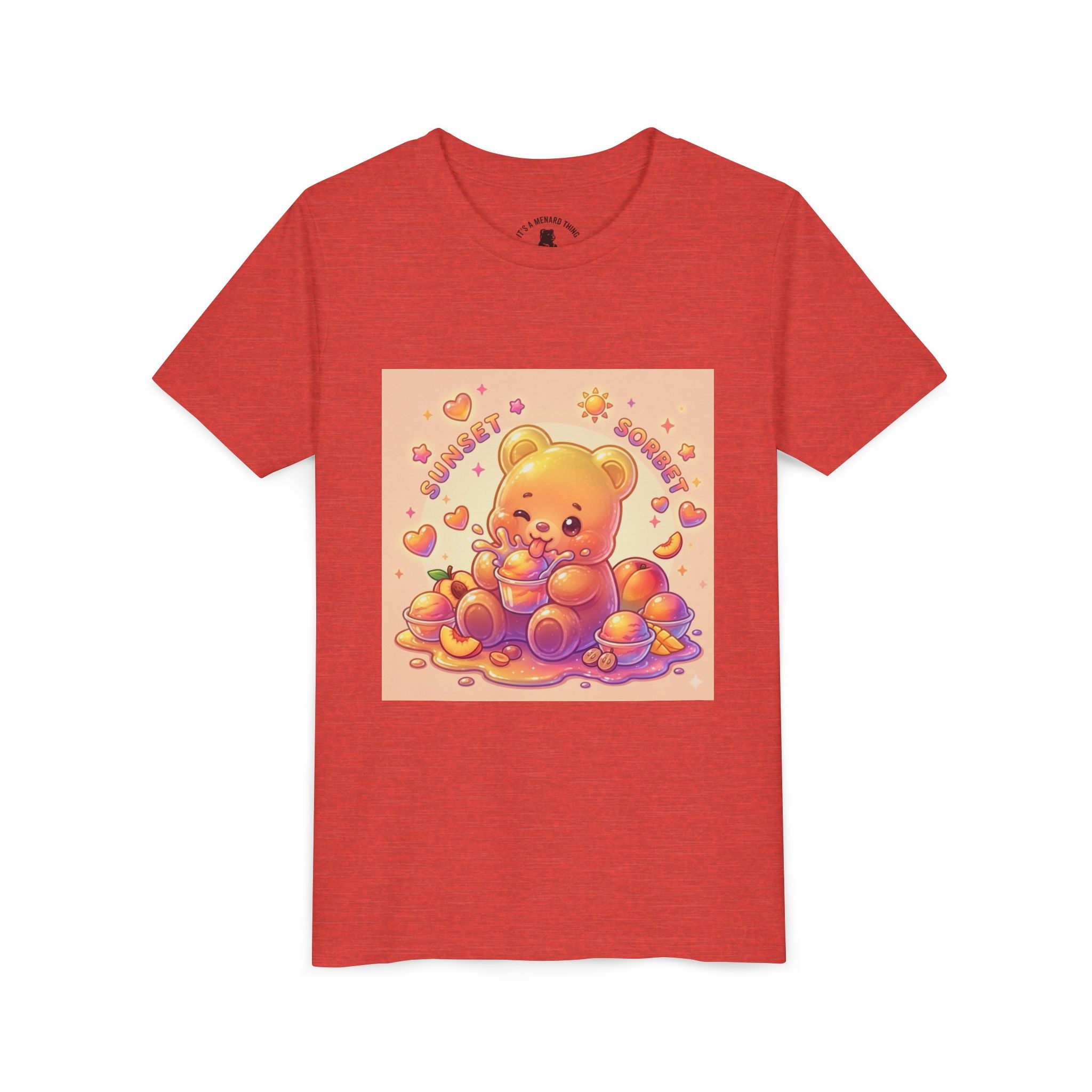 Sunny Peach Sorbet Gooey Gummy Bear Kids Graphic Shirt