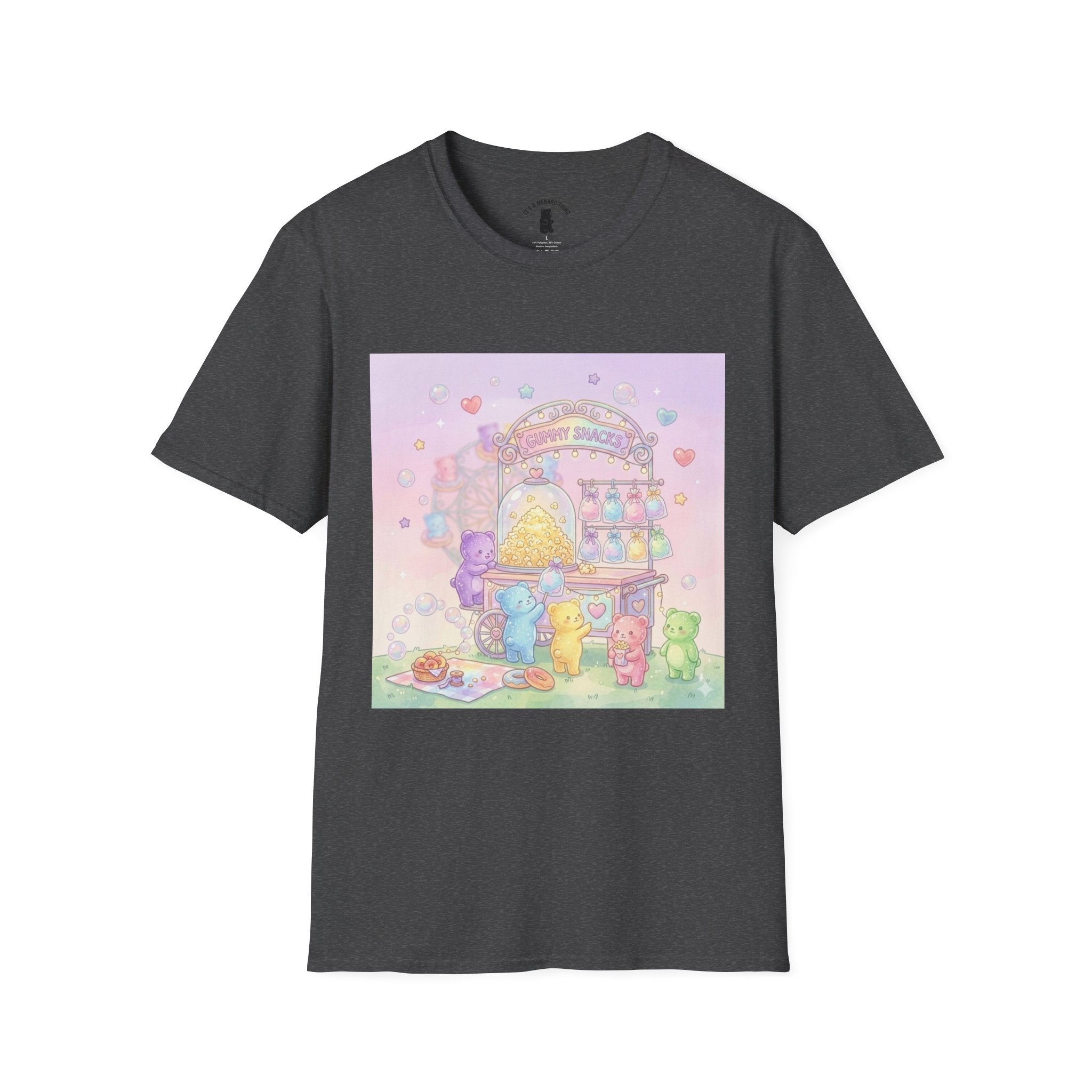 Carnival Snack Cart, Sharing with Friends Gooey Gummy Bears — Whimsical Graphic T-Shirt