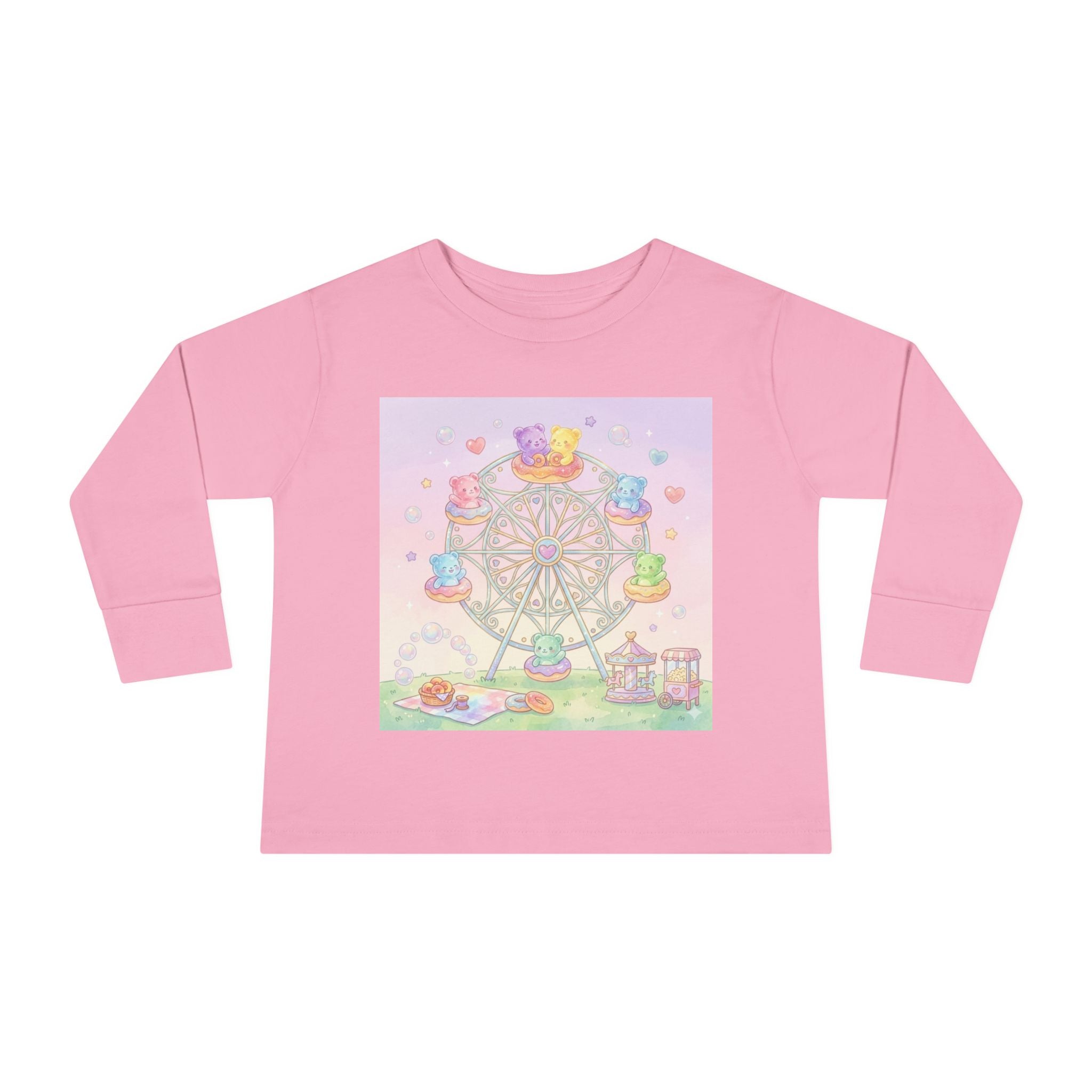 Pastel Carnival Ferris Wheel, Oozy Bear Gummy Friends- Graphic Long Sleeve Shirt