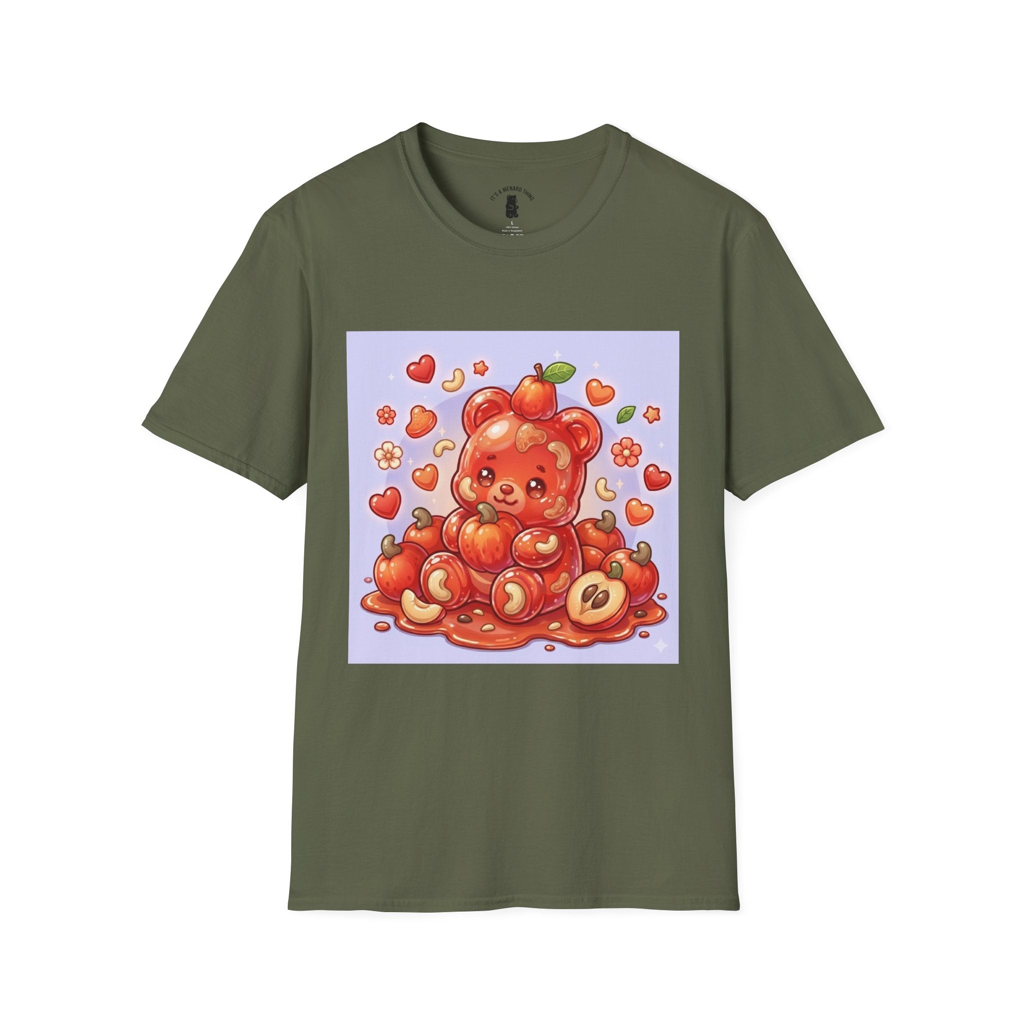 Scrumptious Cashew Apple, Oozy Gummy Bear Friend — Kawaii Graphic Shirt