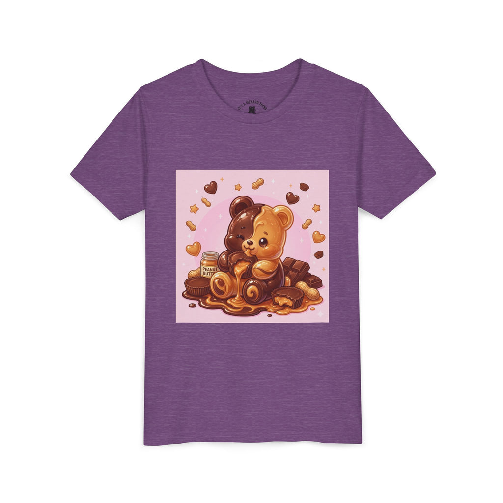 Kids Chocolate & Peanut Butter candy Gooey Gummy Youth Short Sleeve Shirt