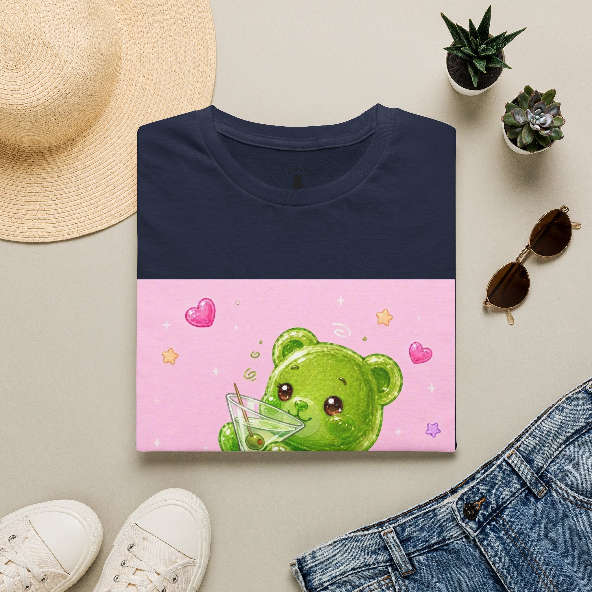 Yummy Martini, Green Oozy Boozy Gummy Drinking Pal- Kawaii Graphic Shirt