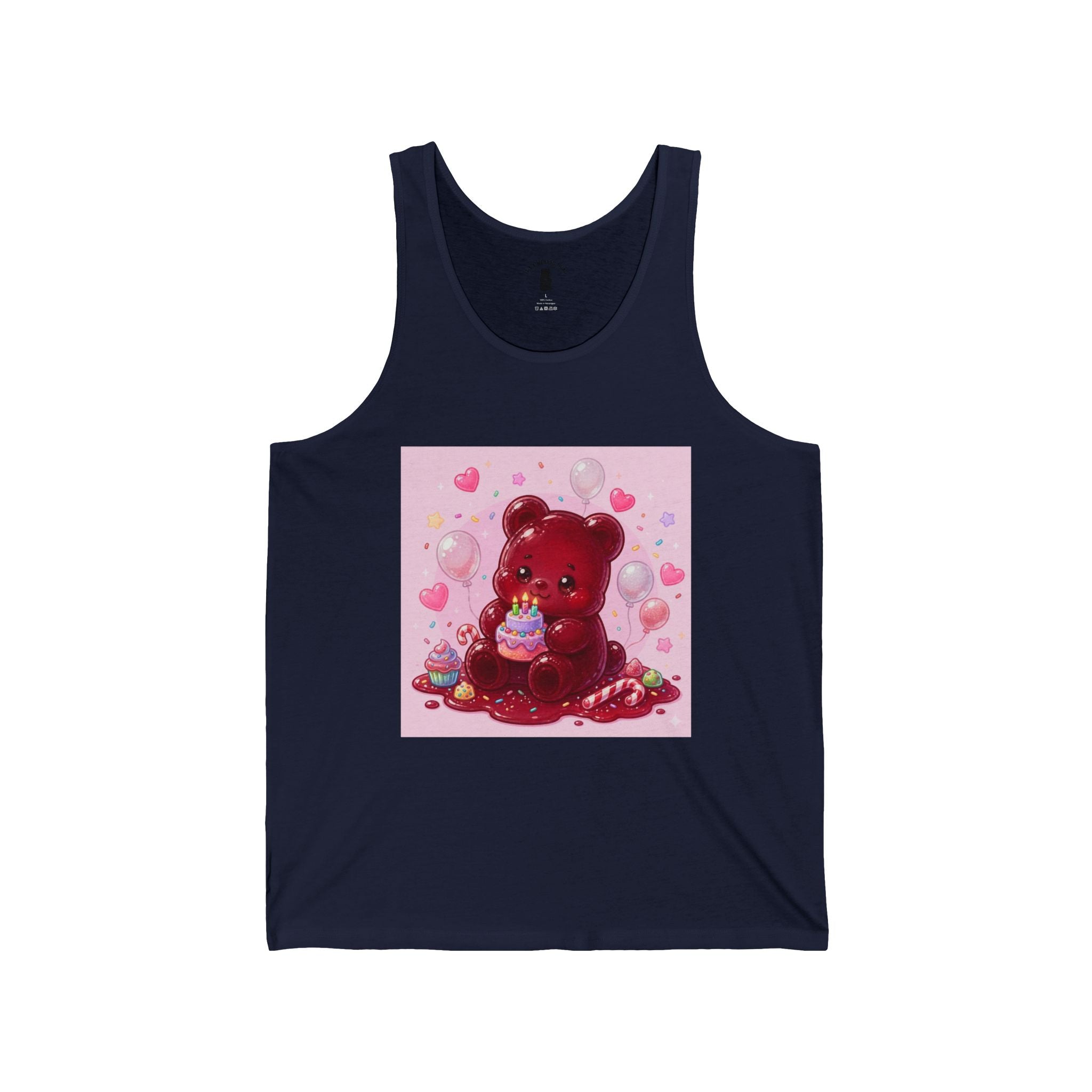Birthday Cake Surprise! Red Gooey Gummy Bear – Cute Graphic Tank Top