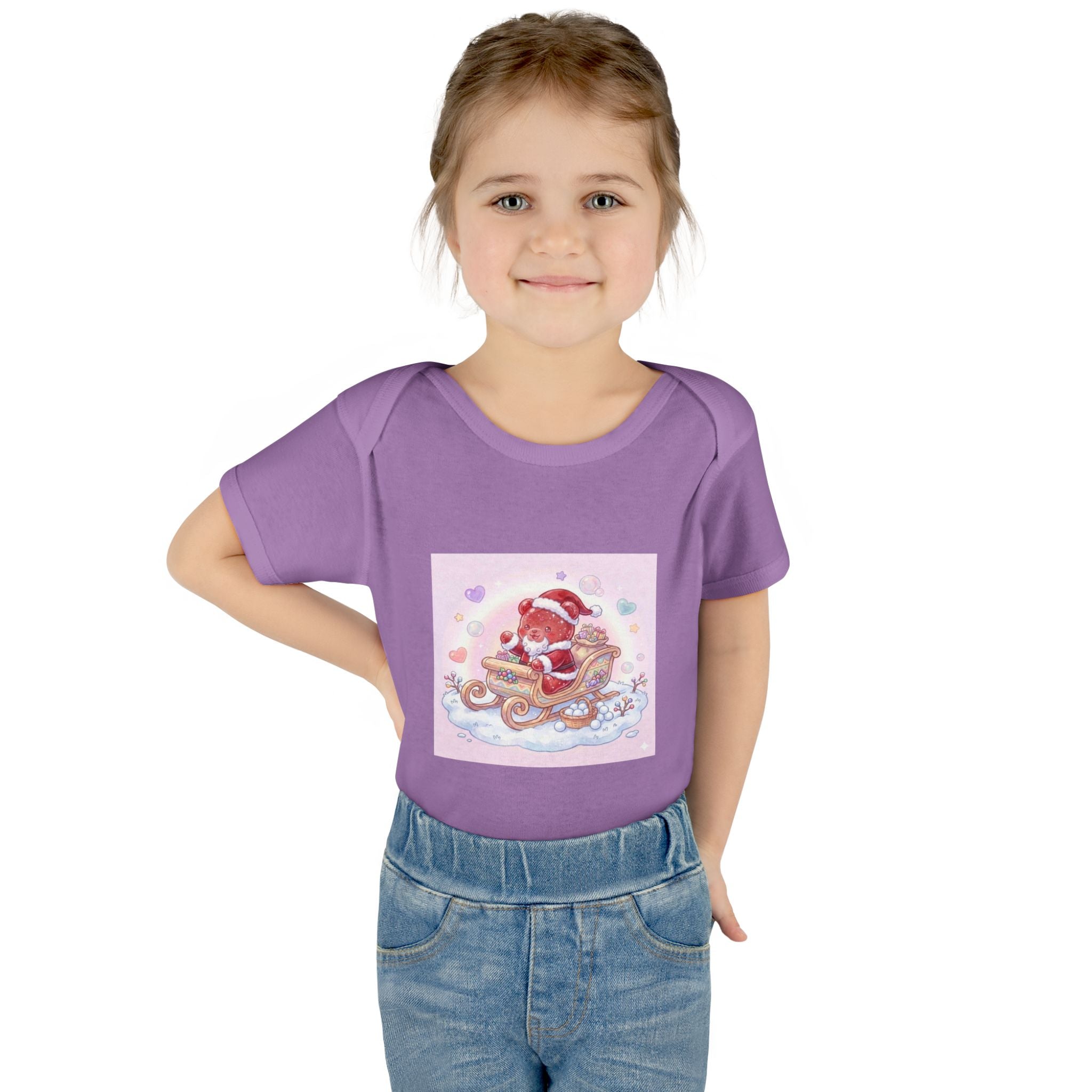 Baby Bodysuit – Gooey Gummy Santa in Sleigh Christmas Infant Onesie