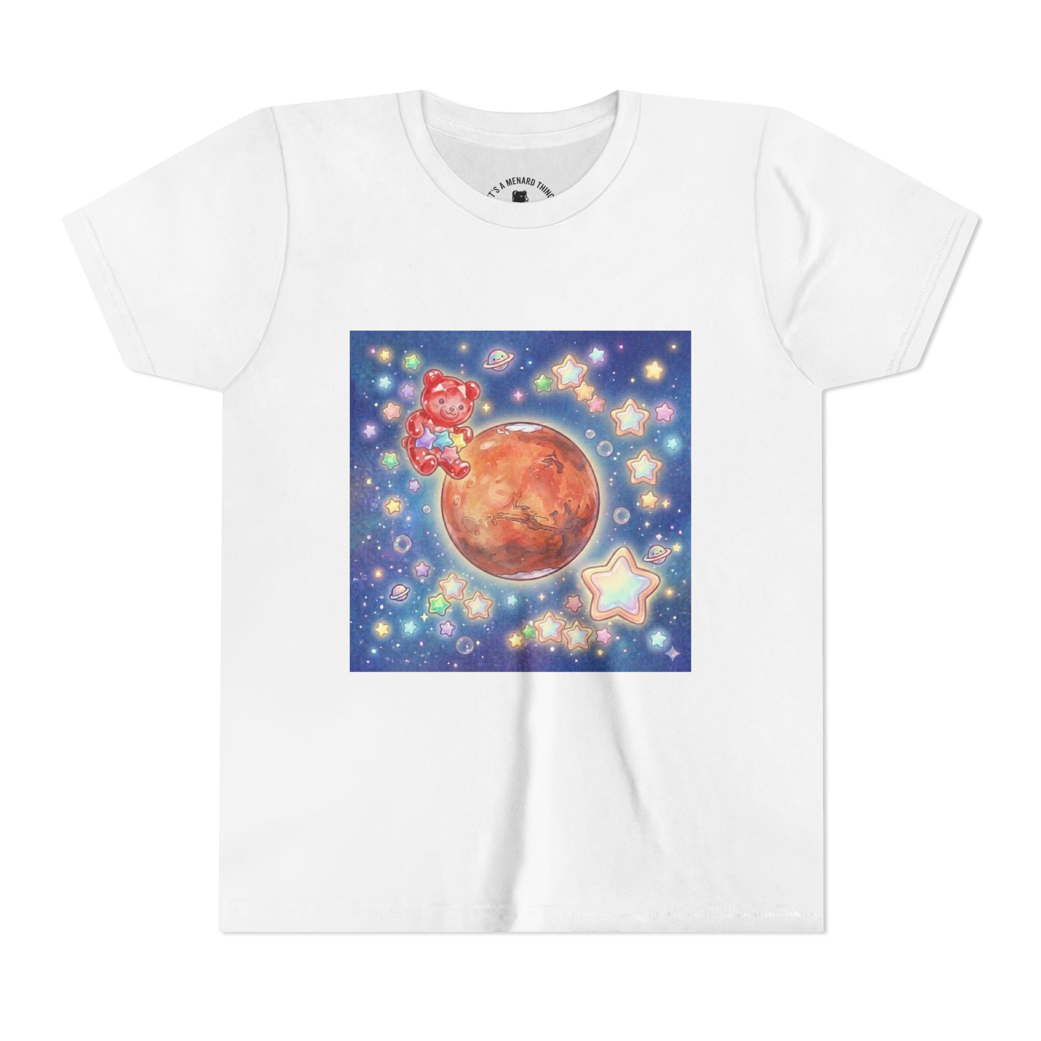 Look to Mars, Red Gooey Crystal Gummy Bear- Galaxy Graphic Youth T-Shirt