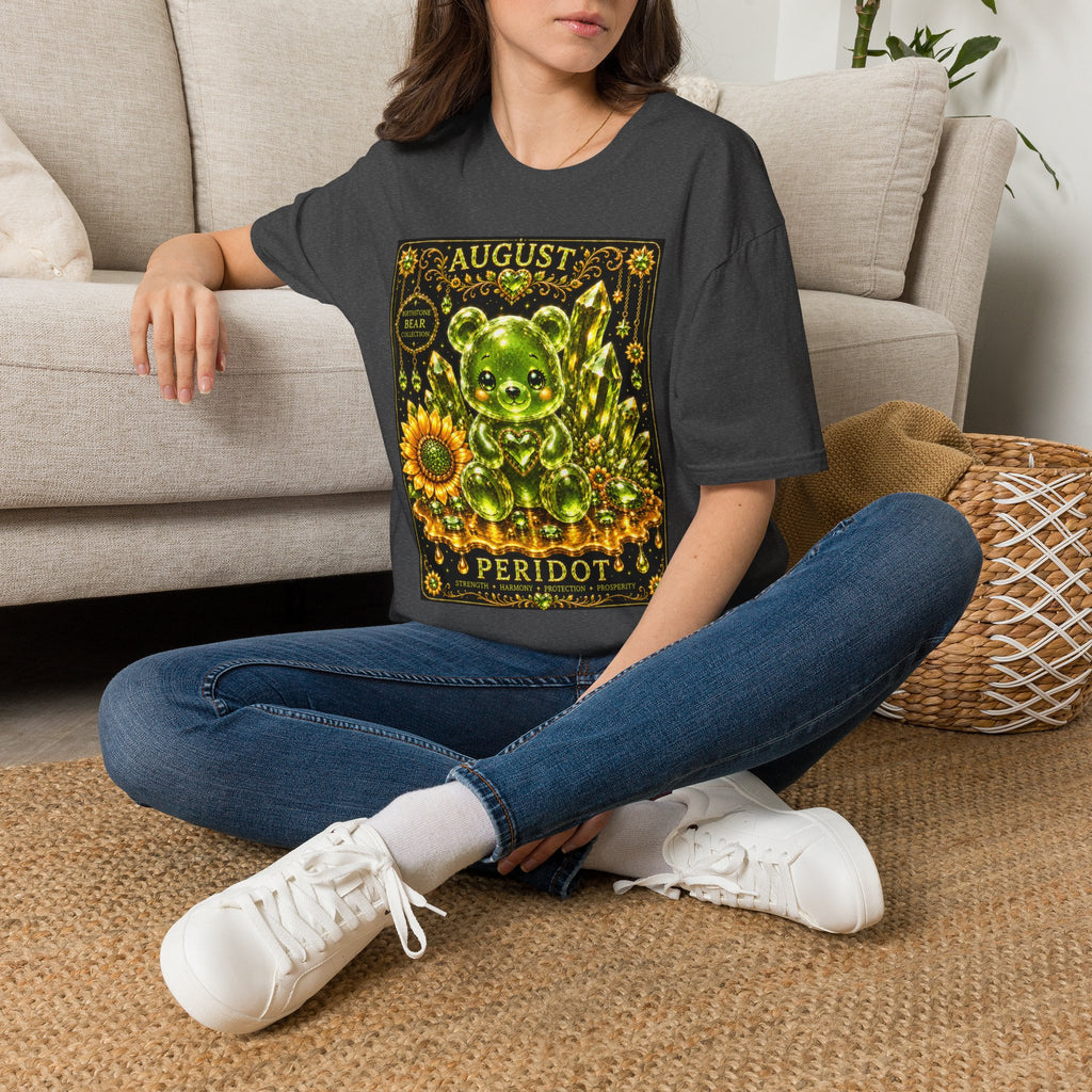 August Peridot Birthstone Oozy Bear Addition- Graphic Shirt